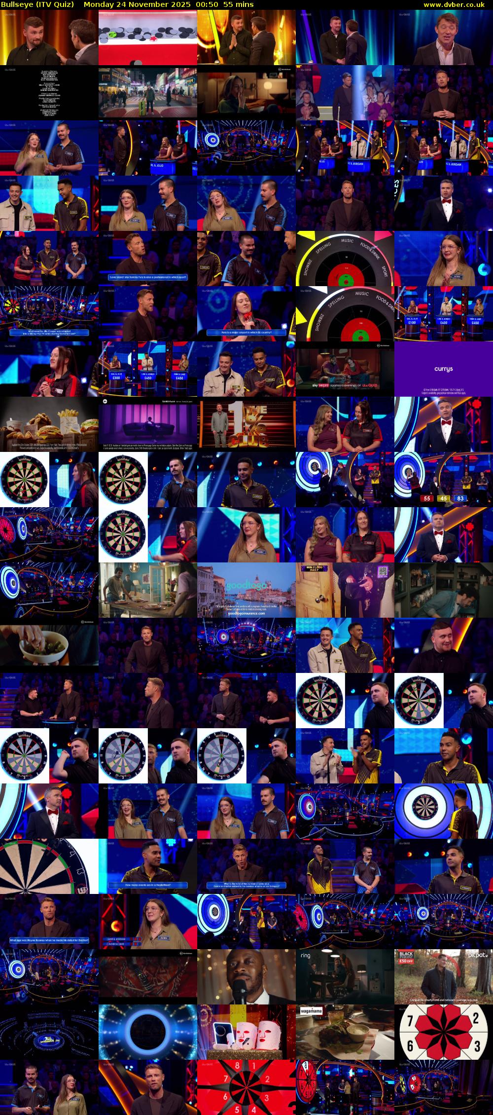 Bullseye (ITV Quiz) Monday 24 November 2025 00:50 - 01:45