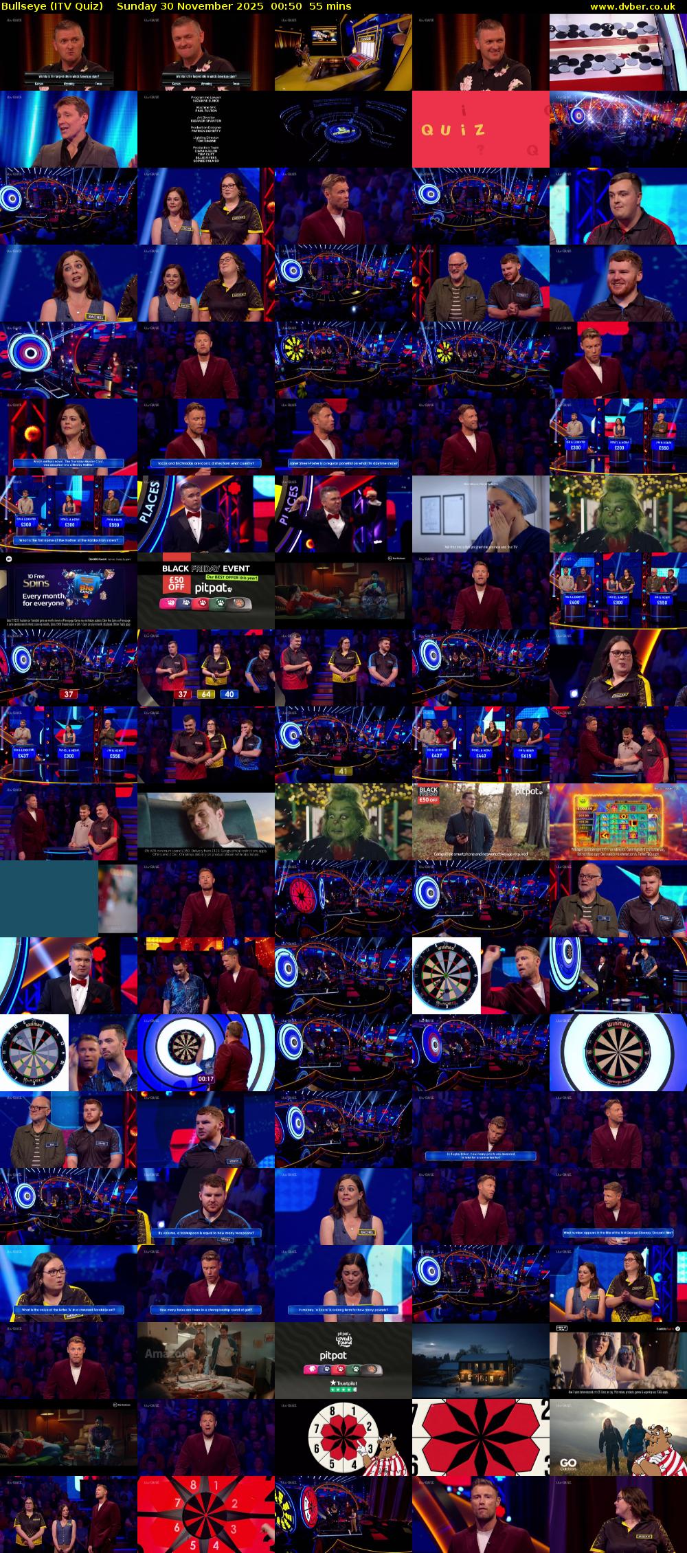 Bullseye (ITV Quiz) Sunday 30 November 2025 00:50 - 01:45
