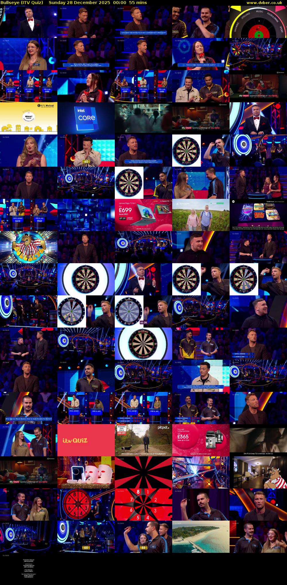 Bullseye (ITV Quiz) Sunday 28 December 2025 00:00 - 00:55