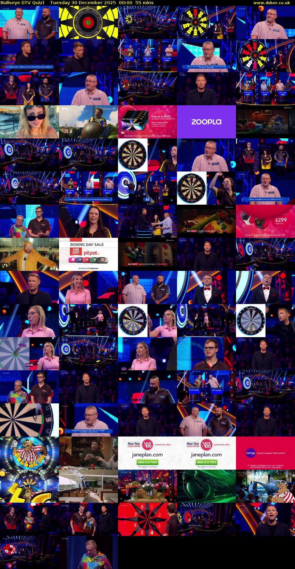 Bullseye (ITV Quiz) Tuesday 30 December 2025 00:00 - 00:55