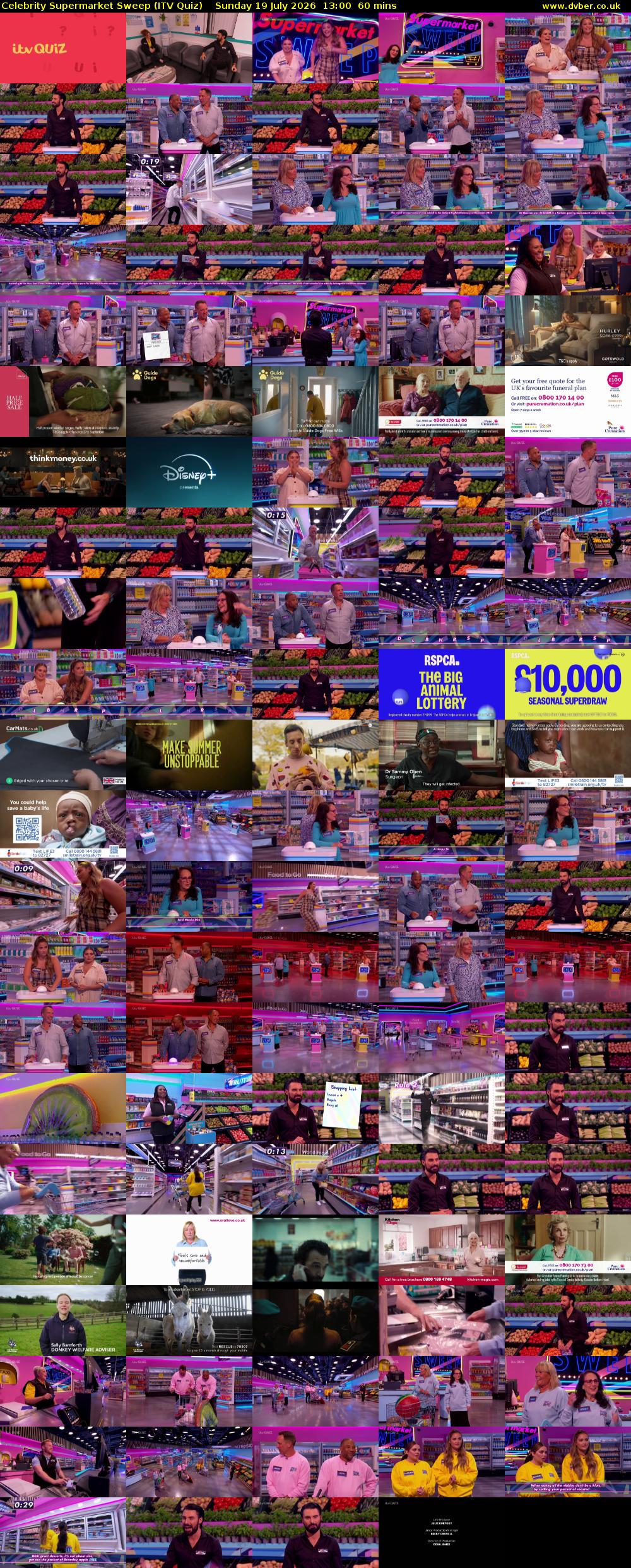 Celebrity Supermarket Sweep (ITV Quiz) Sunday 19 July 2026 13:00 - 14:00
