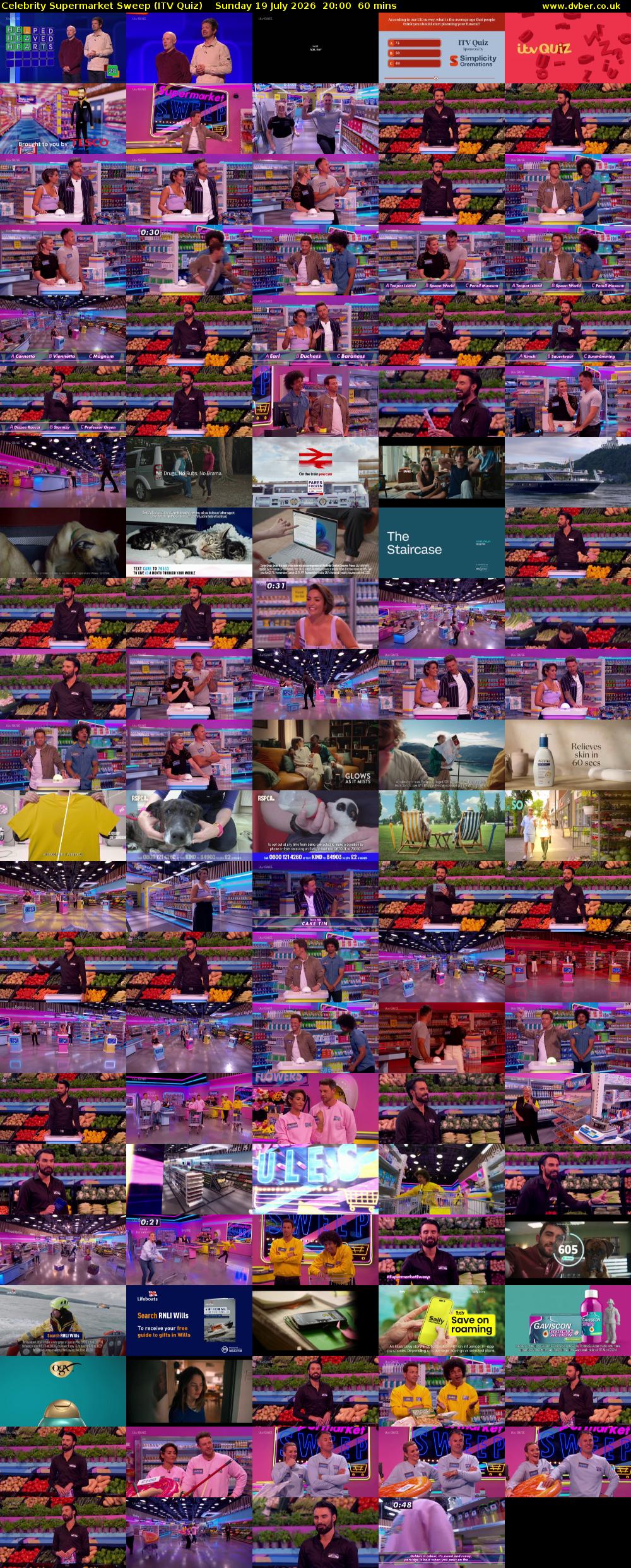 Celebrity Supermarket Sweep (ITV Quiz) Sunday 19 July 2026 20:00 - 21:00
