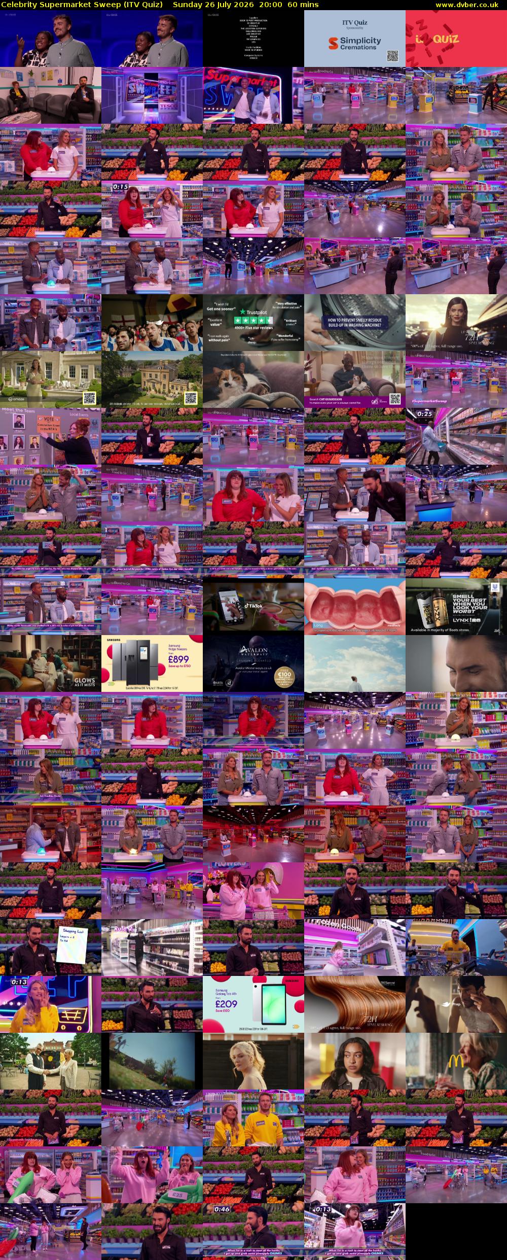 Celebrity Supermarket Sweep (ITV Quiz) Sunday 26 July 2026 20:00 - 21:00