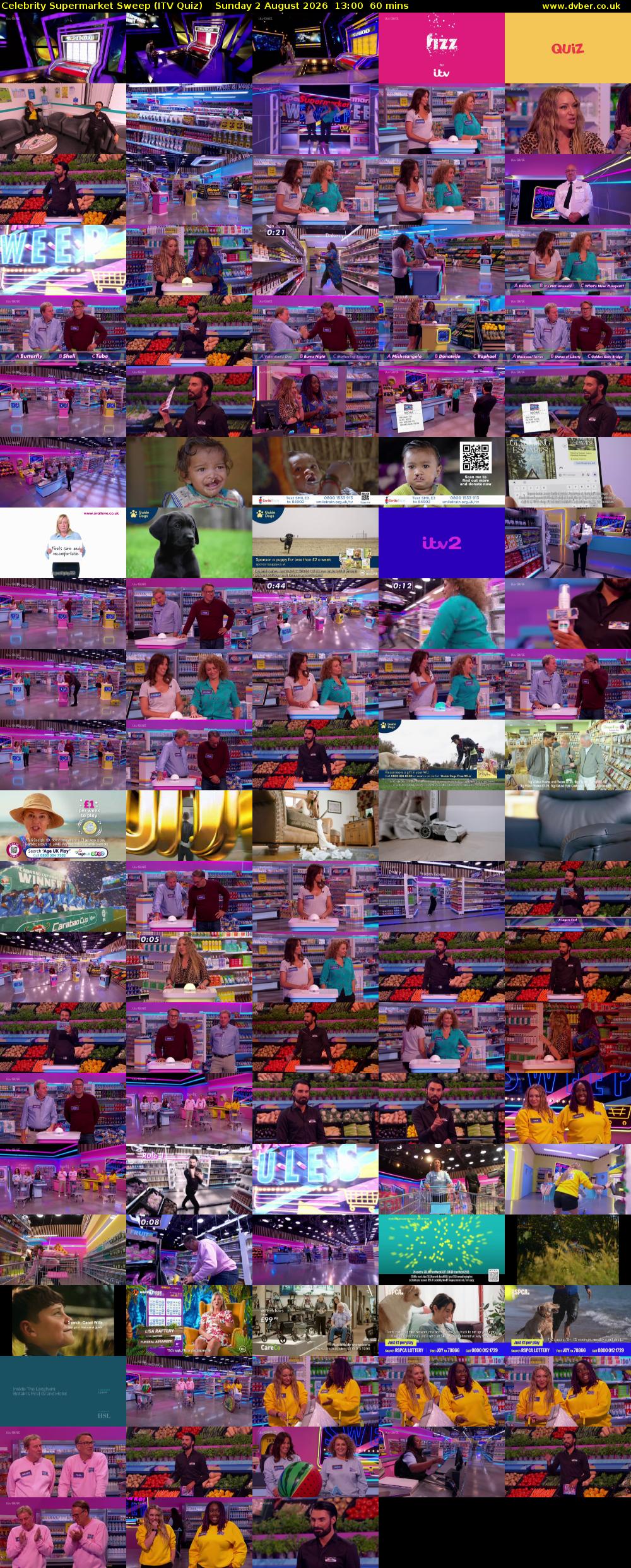 Celebrity Supermarket Sweep (ITV Quiz) Sunday 2 August 2026 13:00 - 14:00