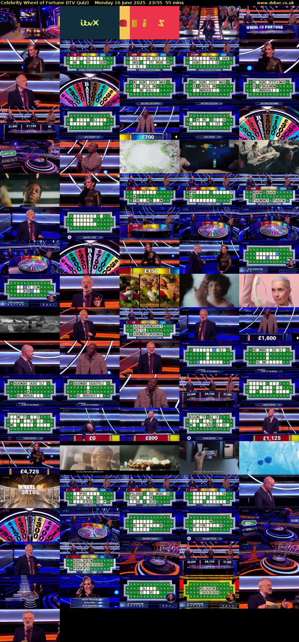 Celebrity Wheel of Fortune (ITV Quiz) Monday 16 June 2025 23:55 - 00:50