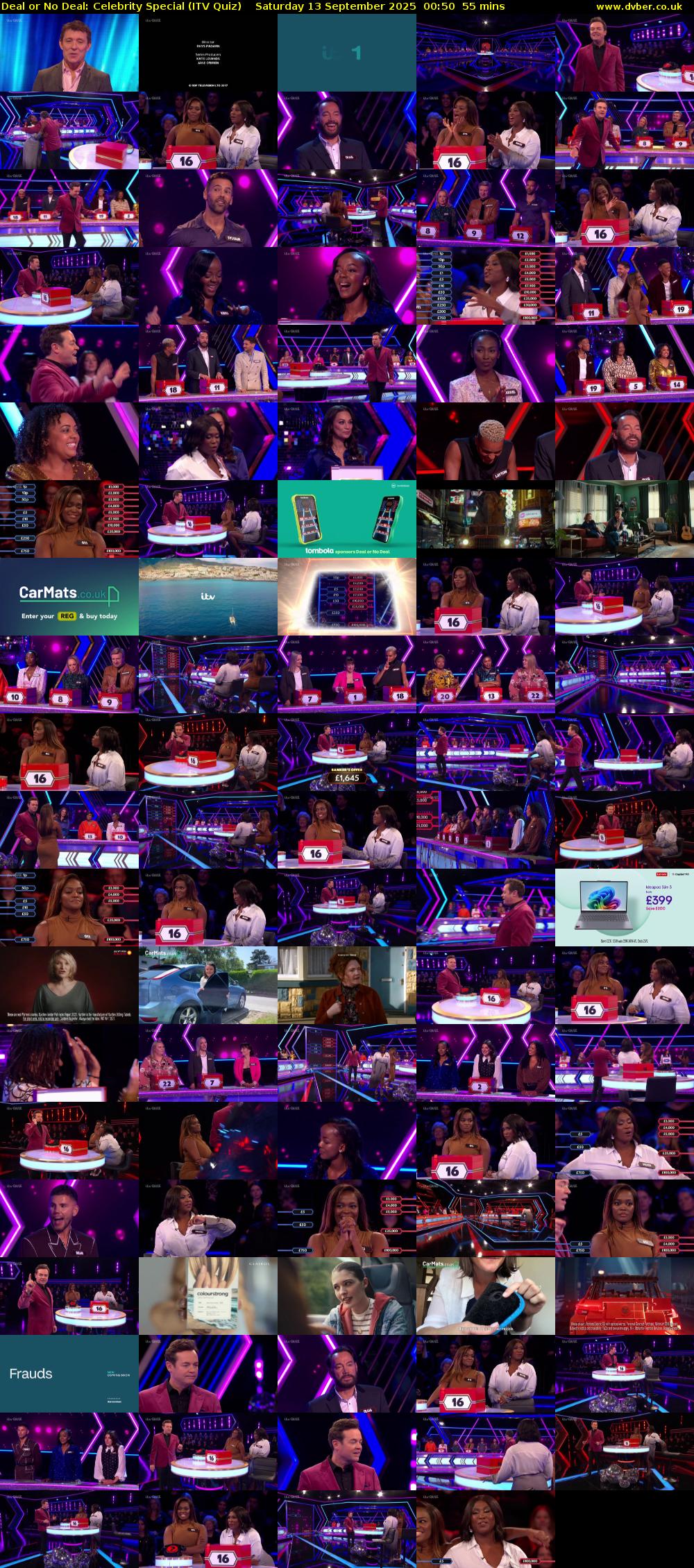 Deal or No Deal: Celebrity Special (ITV Quiz) Saturday 13 September 2025 00:50 - 01:45