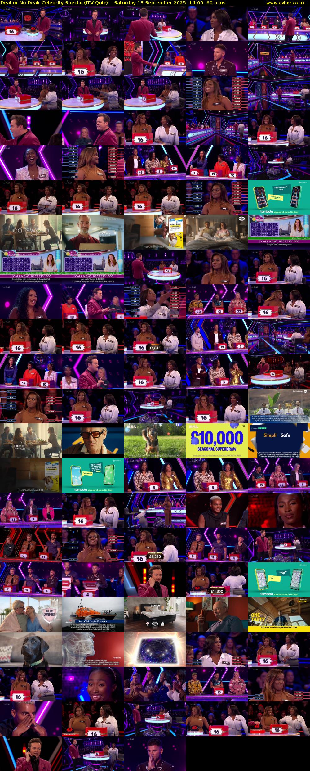 Deal or No Deal: Celebrity Special (ITV Quiz) Saturday 13 September 2025 14:00 - 15:00