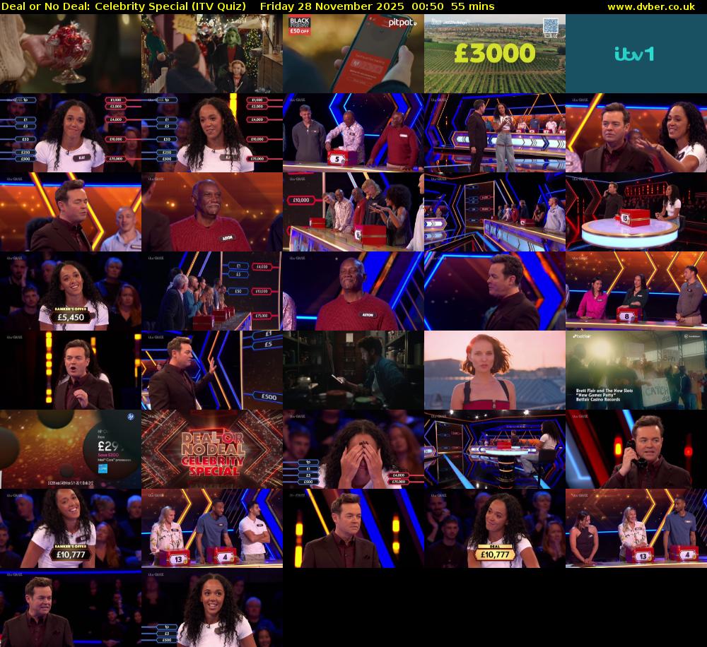 Deal or No Deal: Celebrity Special (ITV Quiz) Friday 28 November 2025 00:50 - 01:45