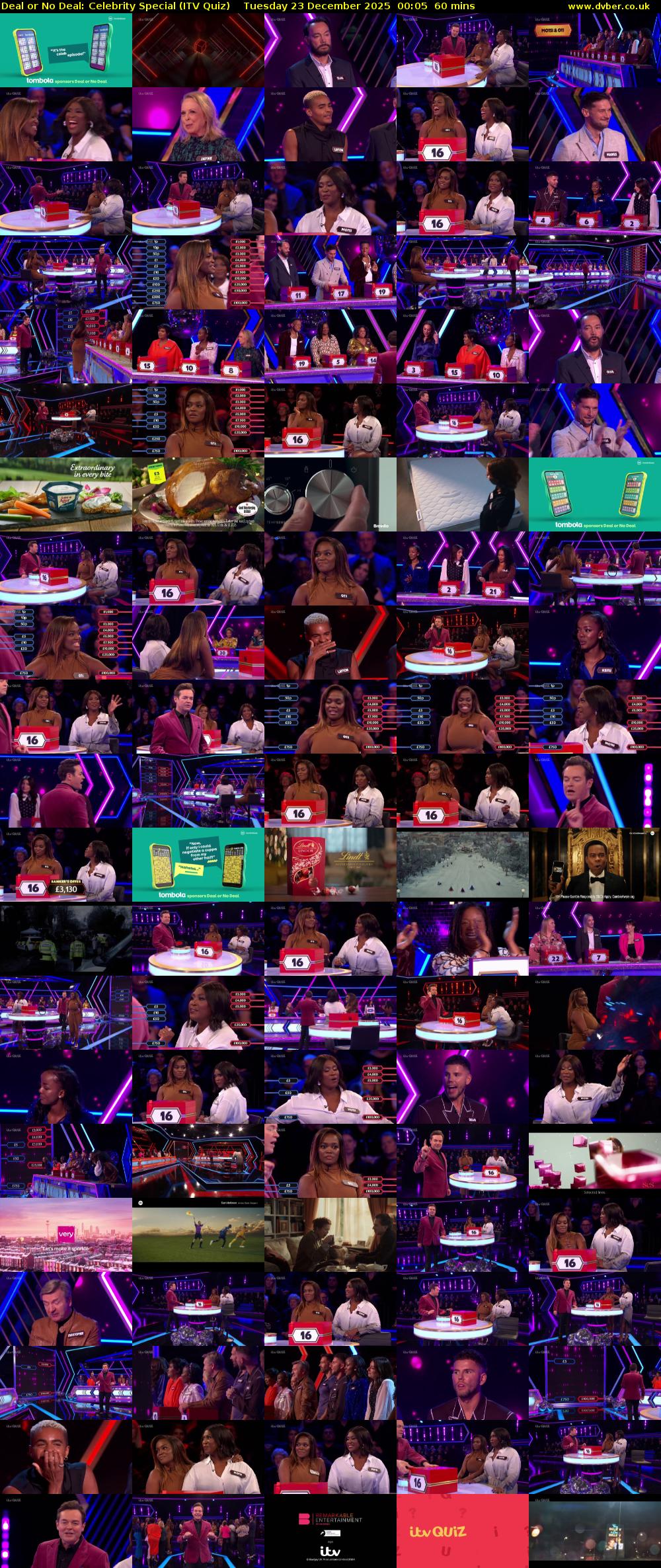 Deal or No Deal: Celebrity Special (ITV Quiz) Tuesday 23 December 2025 00:05 - 01:05