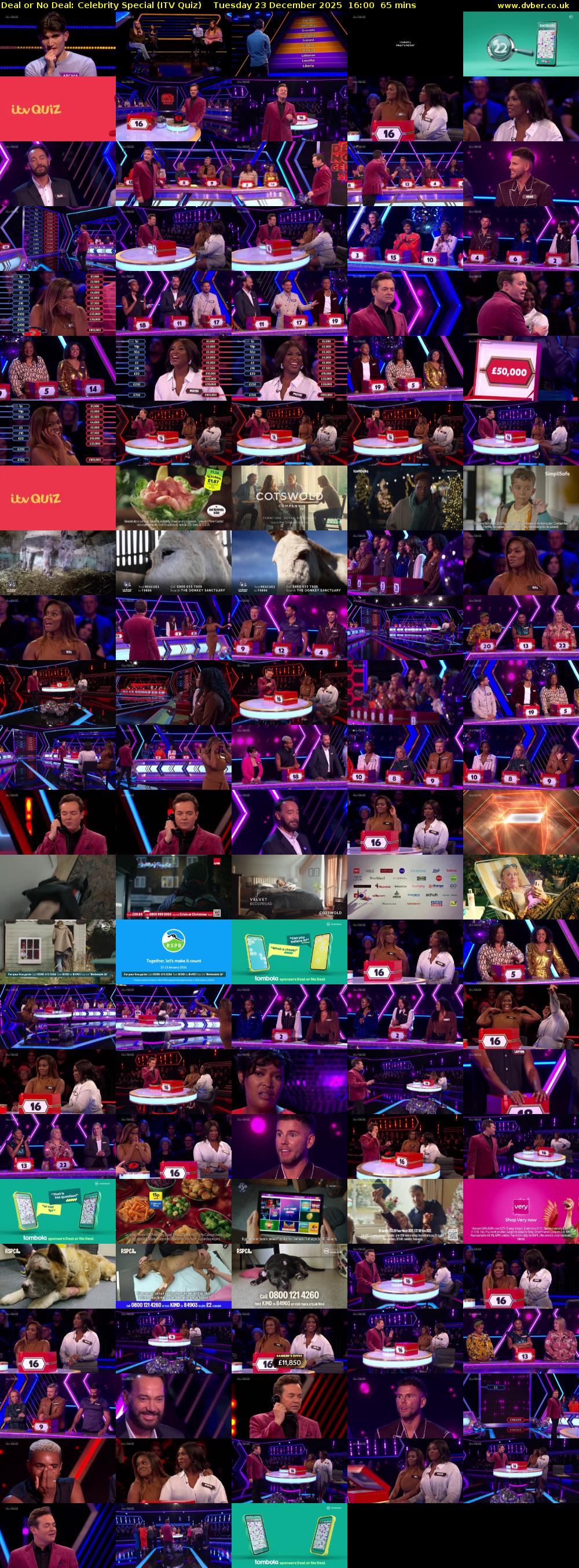 Deal or No Deal: Celebrity Special (ITV Quiz) Tuesday 23 December 2025 16:00 - 17:05