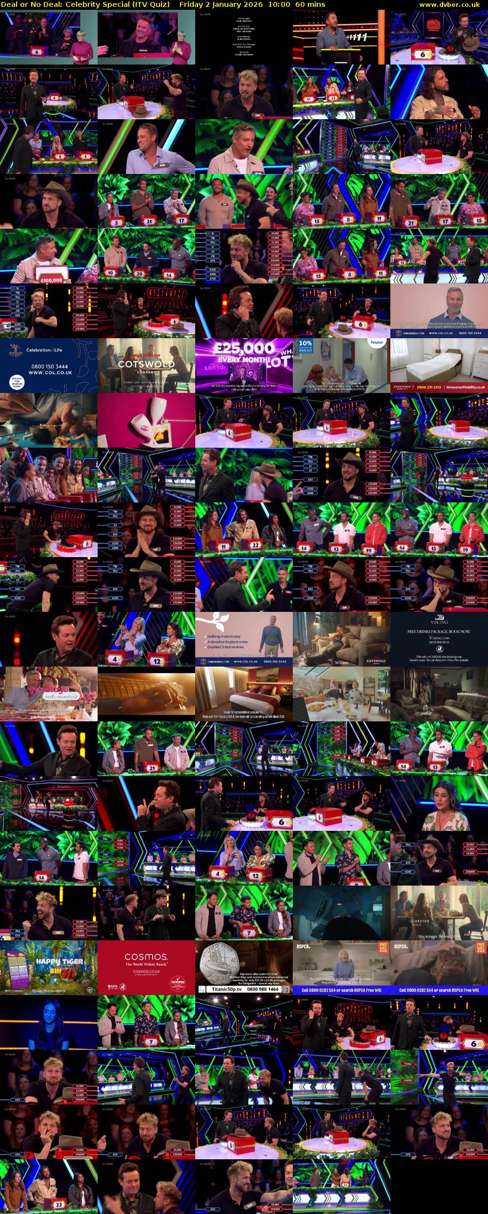 Deal or No Deal: Celebrity Special (ITV Quiz) Friday 2 January 2026 10:00 - 11:00