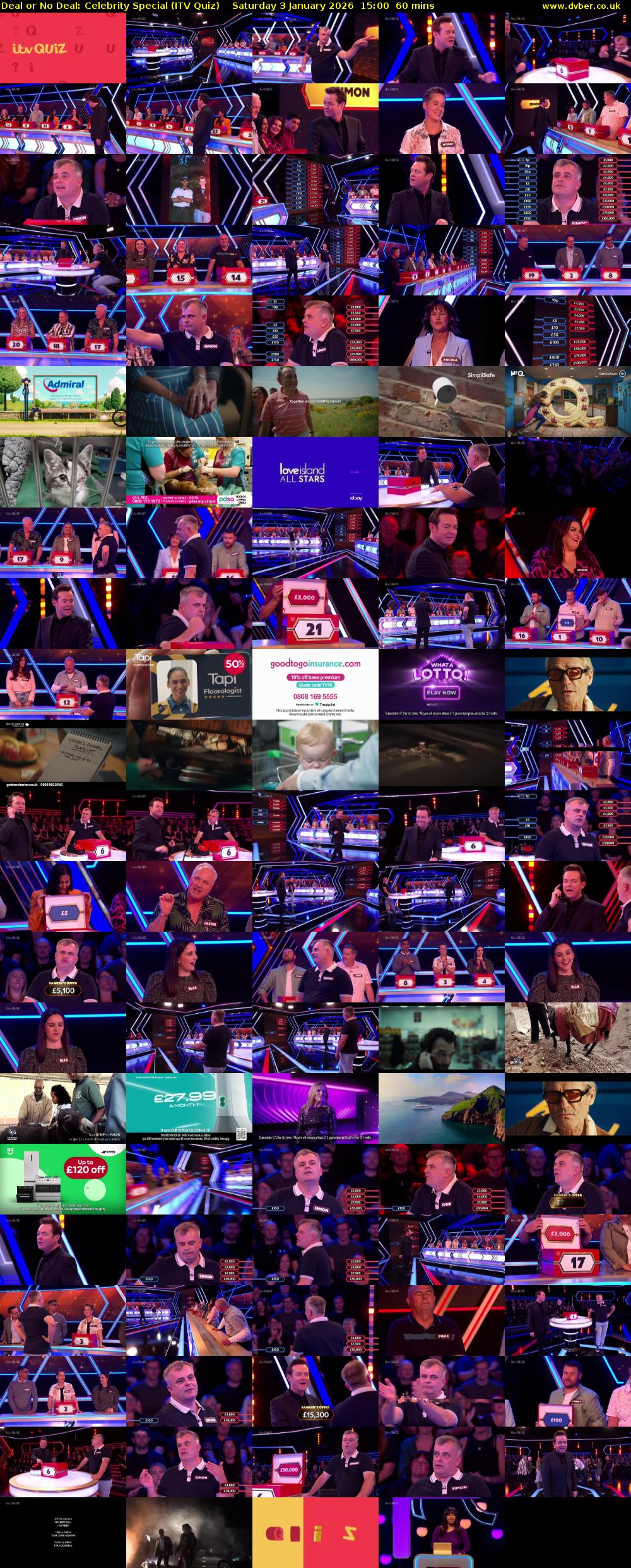 Deal or No Deal: Celebrity Special (ITV Quiz) Saturday 3 January 2026 15:00 - 16:00