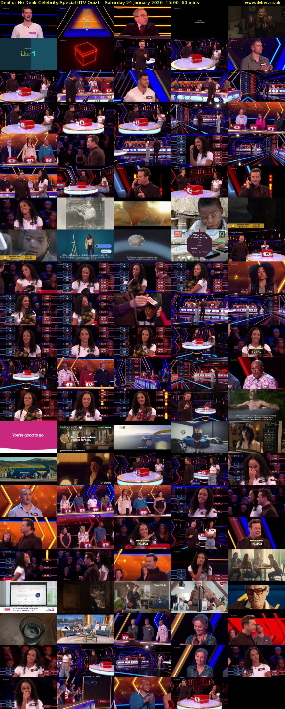 Deal or No Deal: Celebrity Special (ITV Quiz) Saturday 24 January 2026 15:00 - 16:00