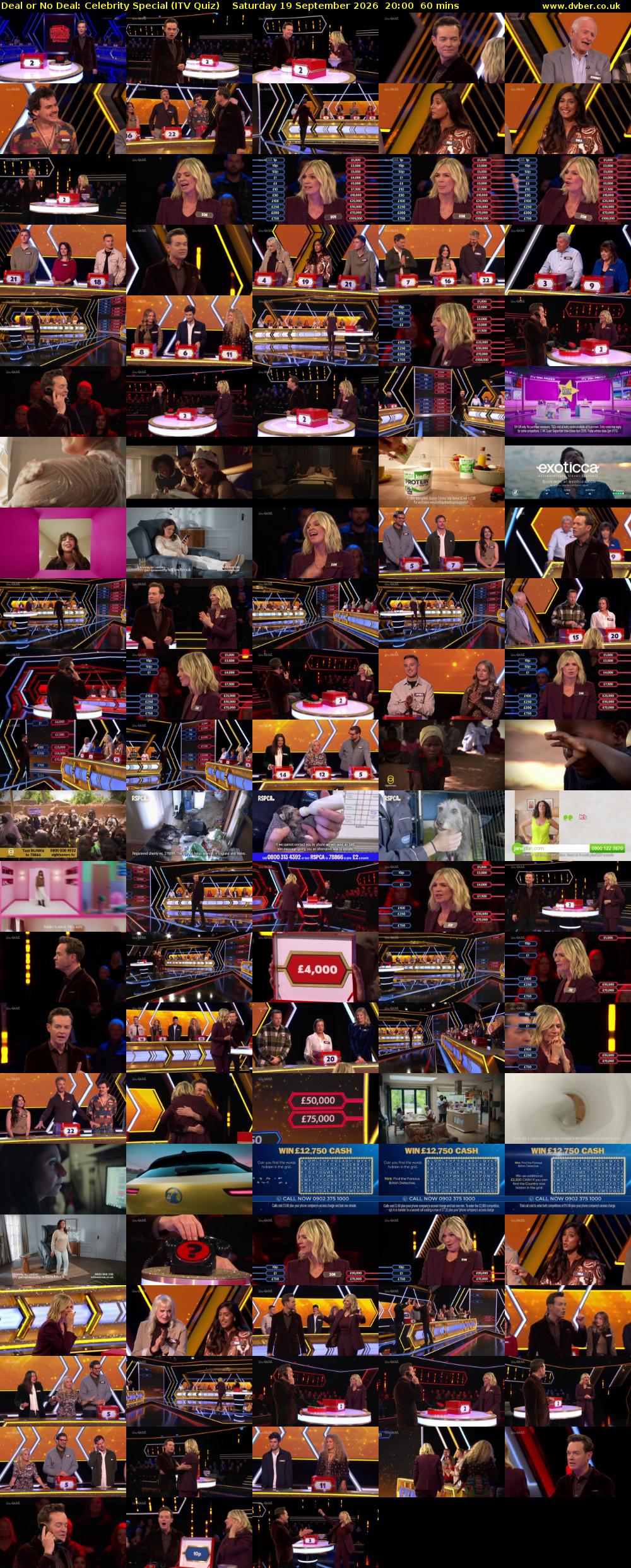Deal or No Deal: Celebrity Special (ITV Quiz) Saturday 19 September 2026 20:00 - 21:00