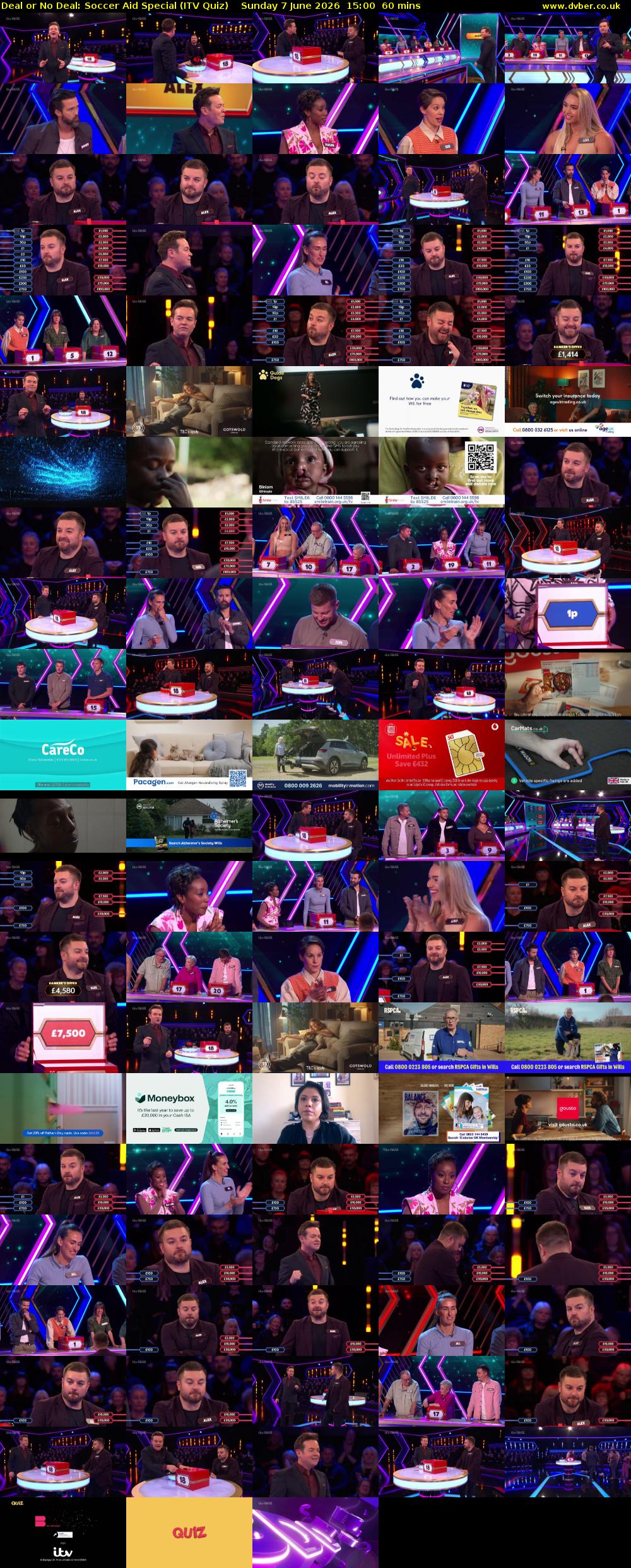 Deal or No Deal: Soccer Aid Special (ITV Quiz) Sunday 7 June 2026 15:00 - 16:00