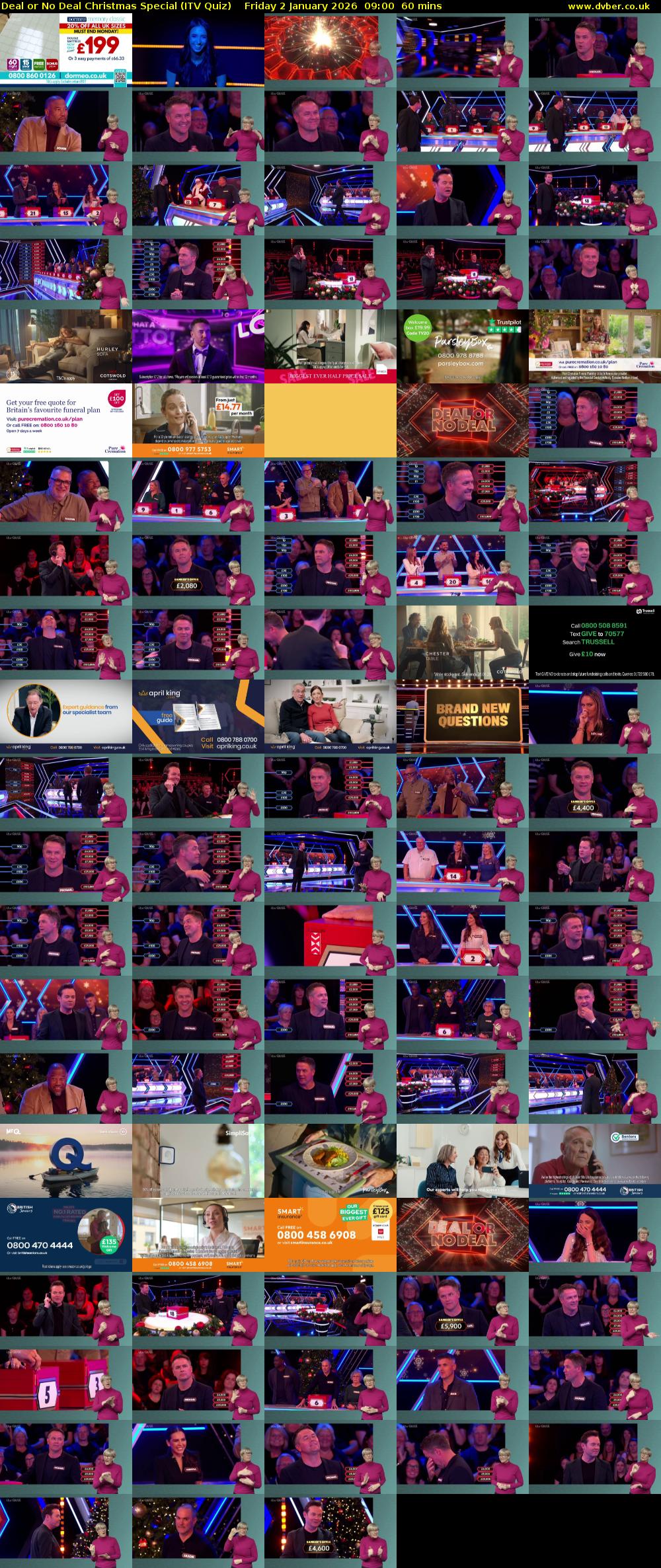 Deal or No Deal Christmas Special (ITV Quiz) Friday 2 January 2026 09:00 - 10:00