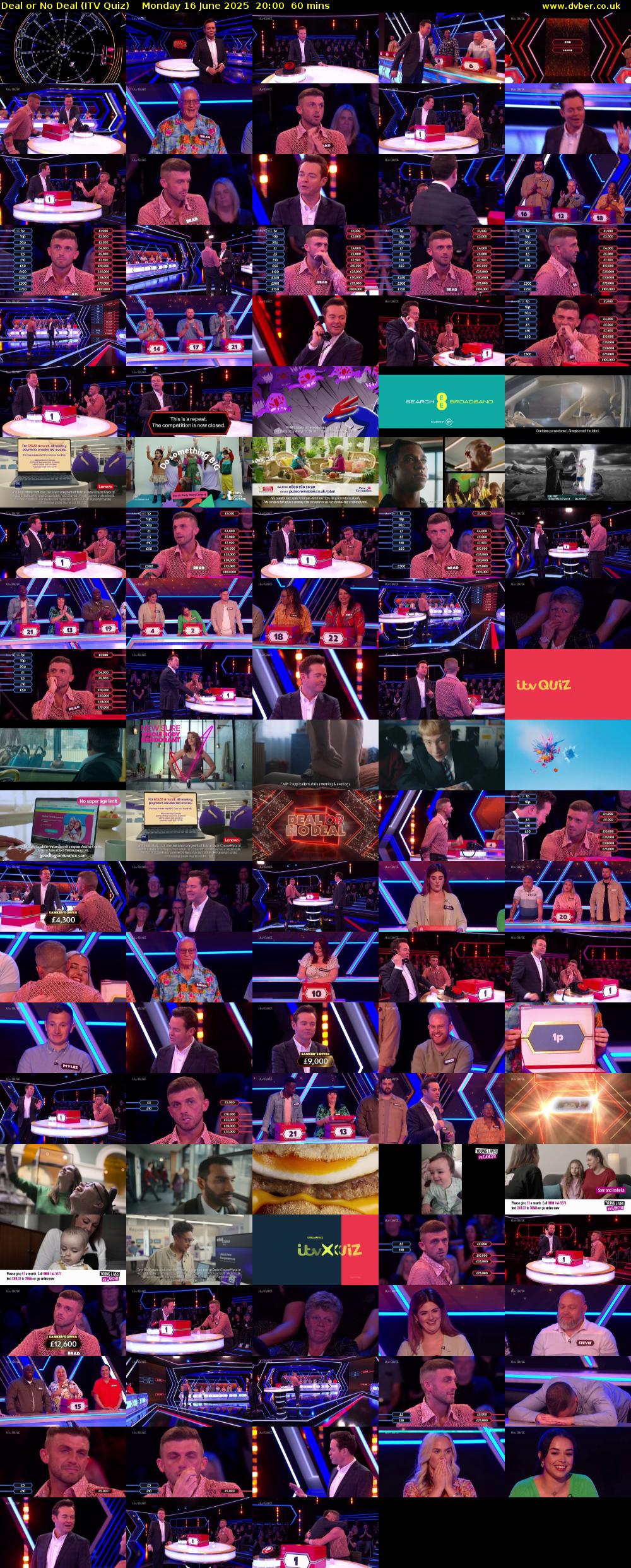 Deal or No Deal (ITV Quiz) Monday 16 June 2025 20:00 - 21:00