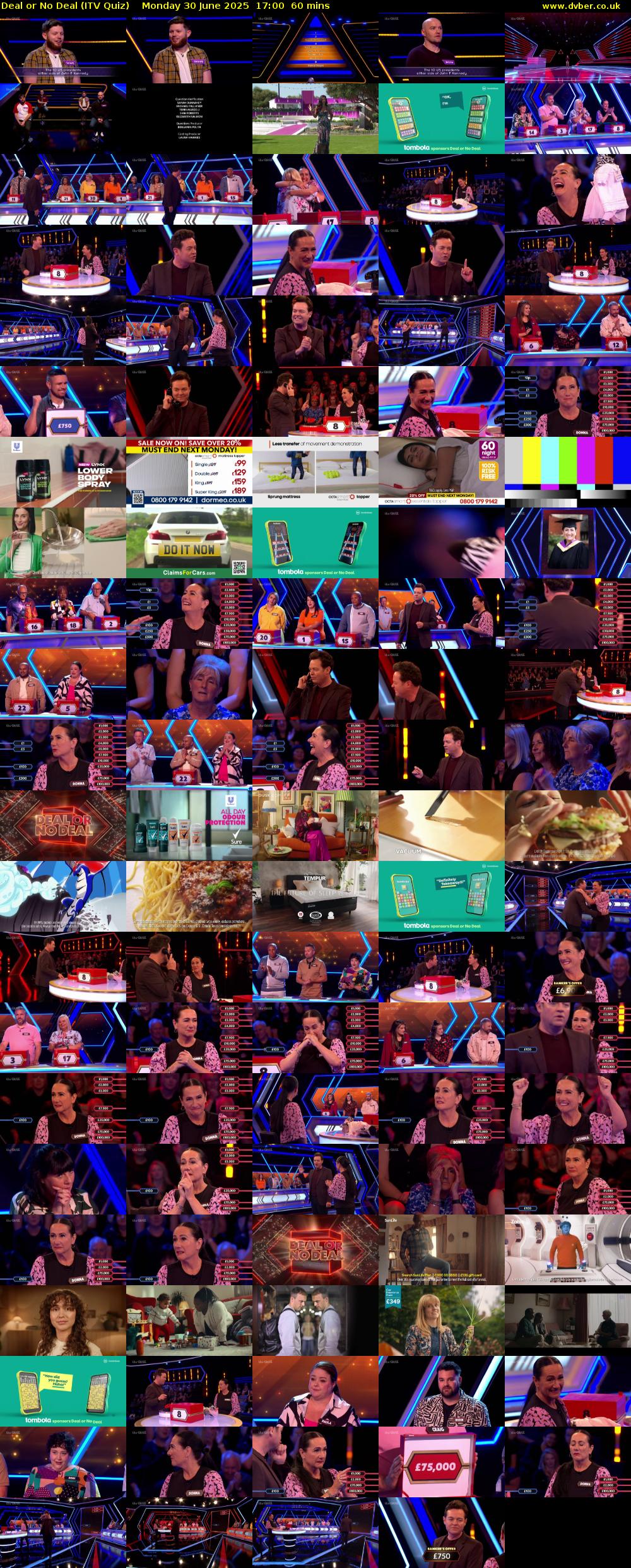 Deal or No Deal (ITV Quiz) Monday 30 June 2025 17:00 - 18:00