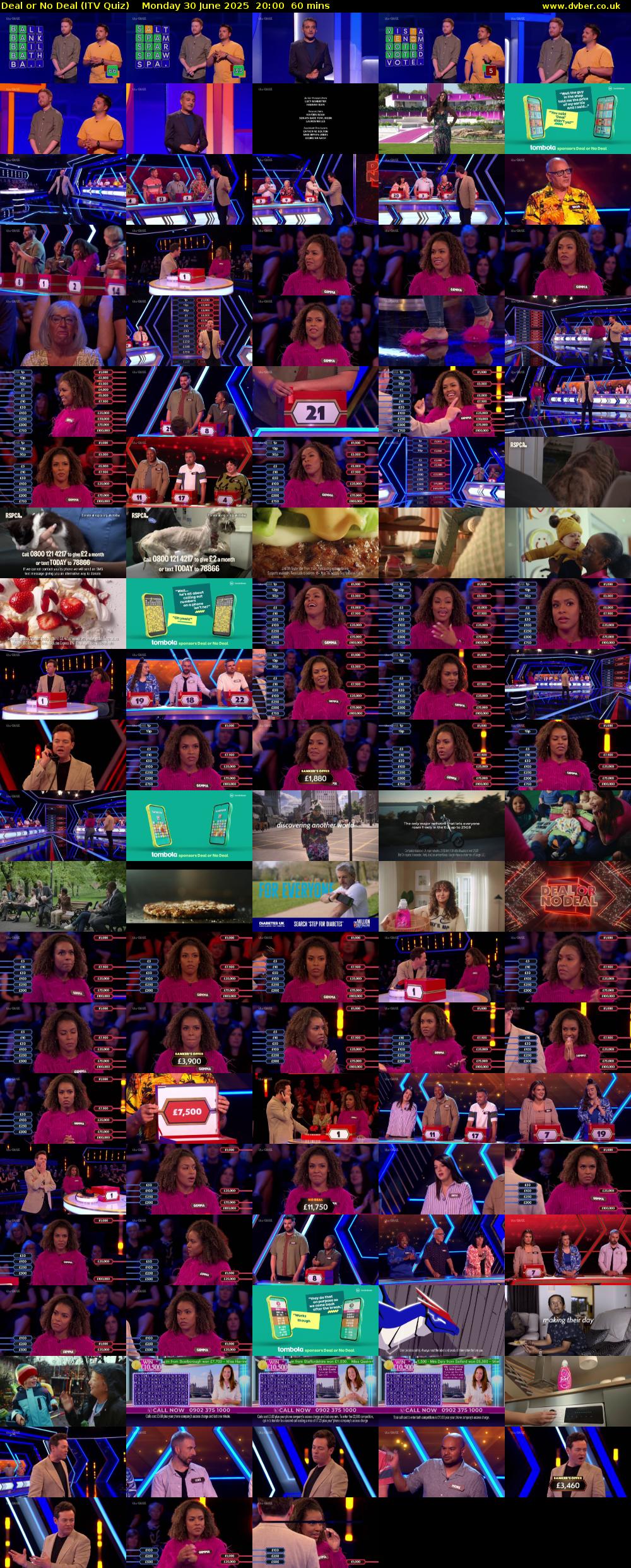Deal or No Deal (ITV Quiz) Monday 30 June 2025 20:00 - 21:00