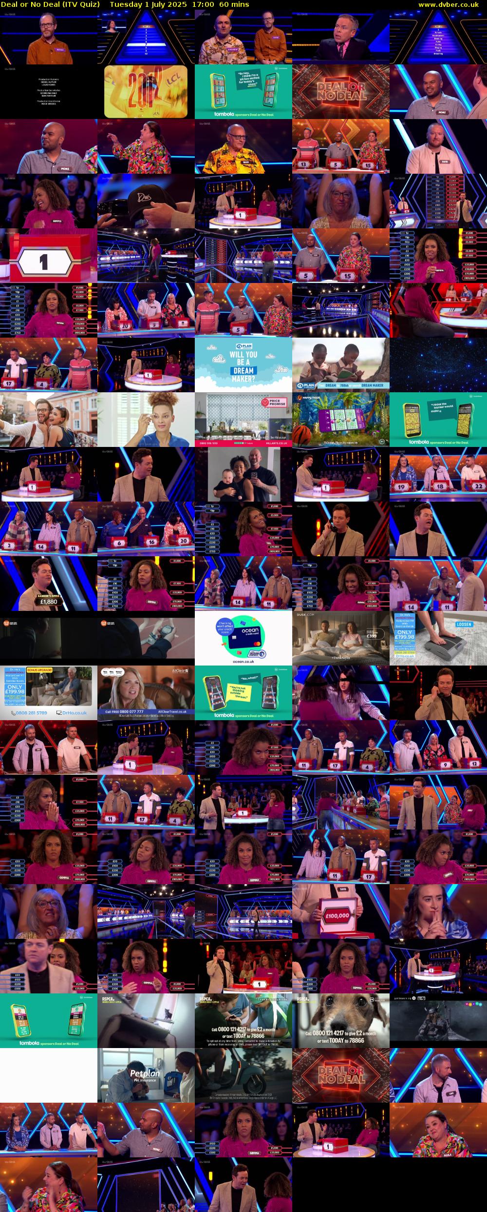 Deal or No Deal (ITV Quiz) Tuesday 1 July 2025 17:00 - 18:00
