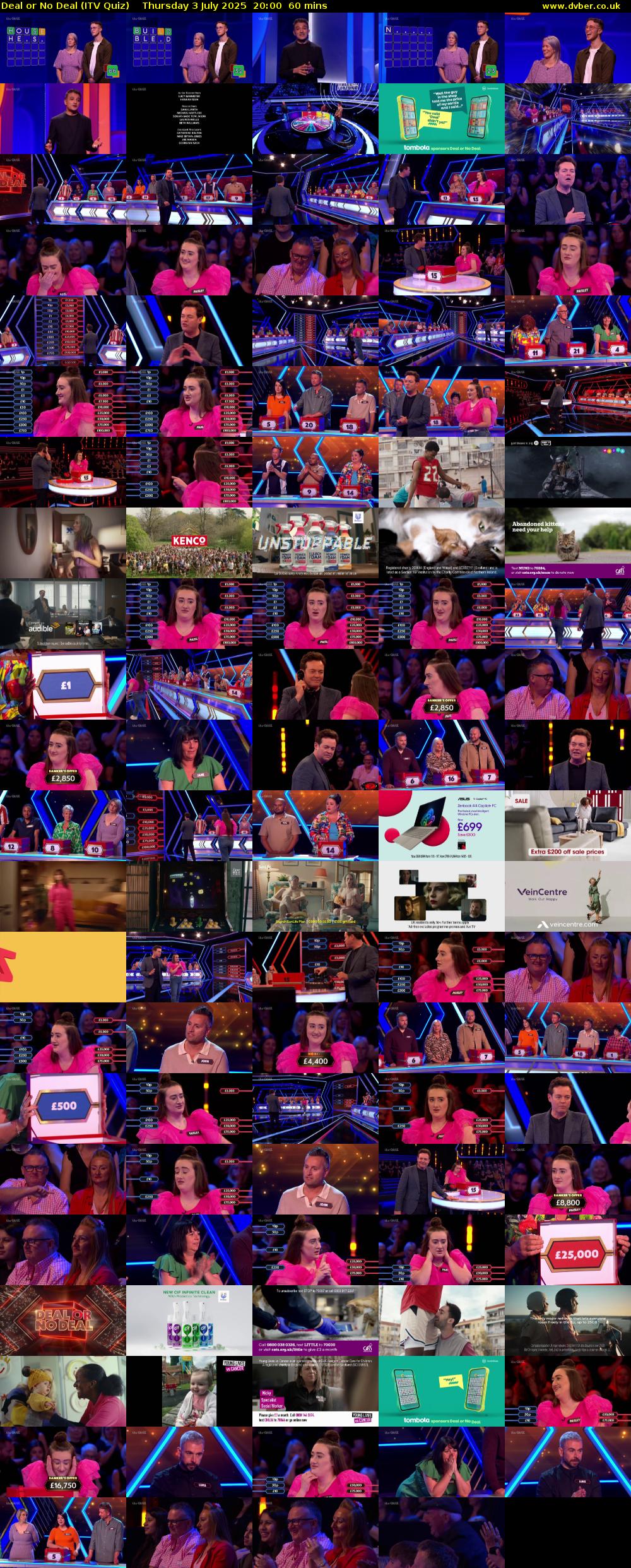 Deal or No Deal (ITV Quiz) Thursday 3 July 2025 20:00 - 21:00