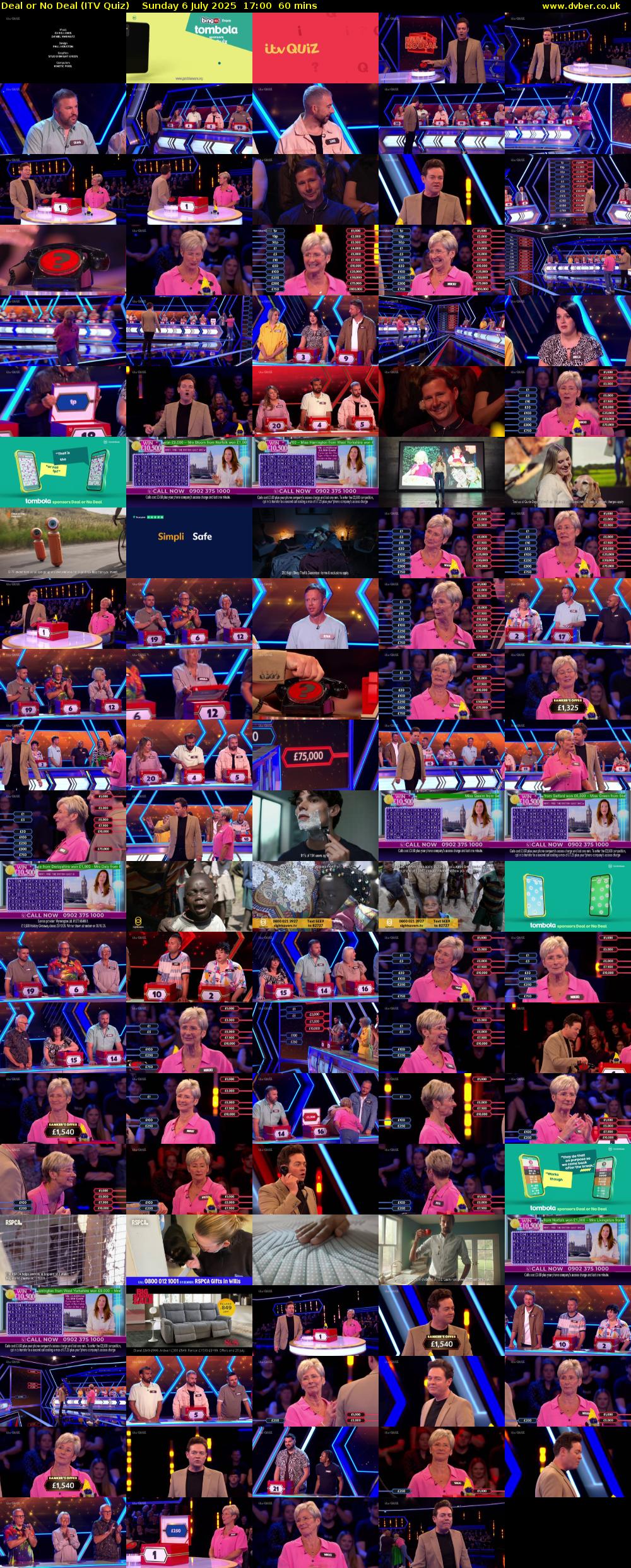 Deal or No Deal (ITV Quiz) Sunday 6 July 2025 17:00 - 18:00