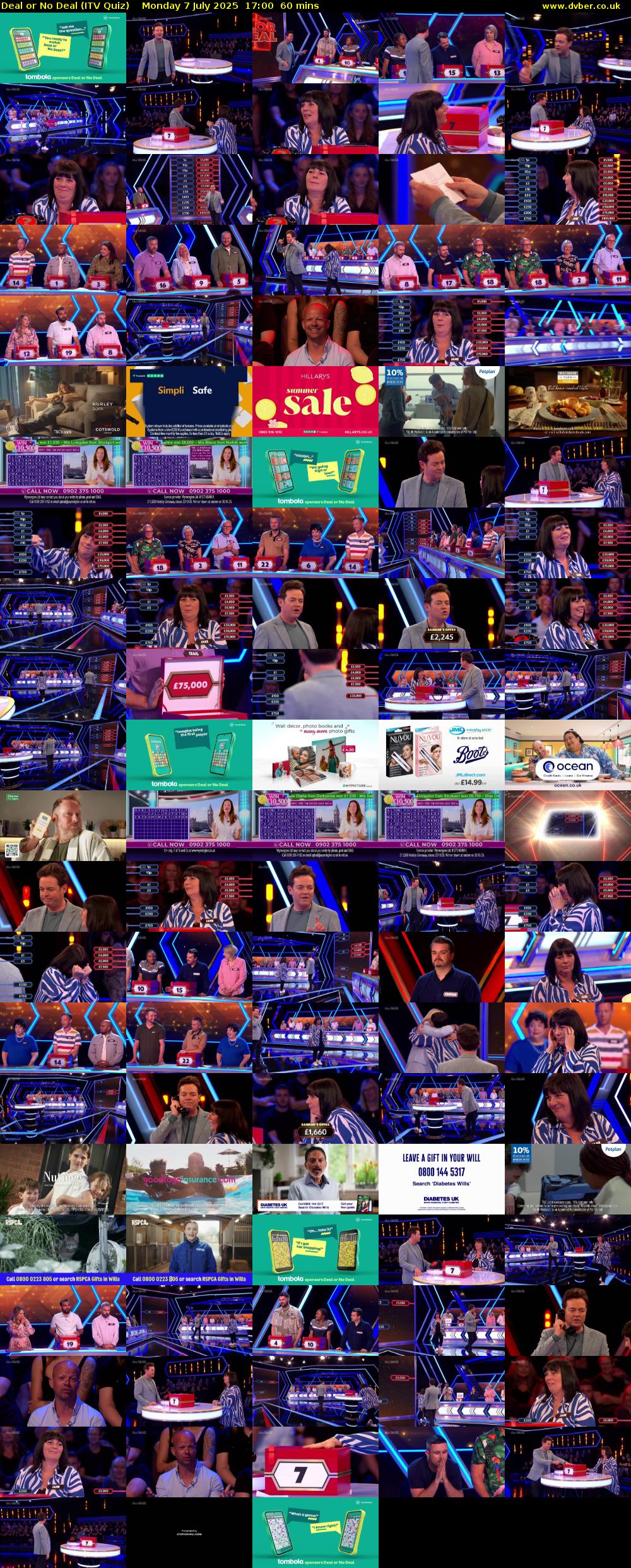 Deal or No Deal (ITV Quiz) Monday 7 July 2025 17:00 - 18:00