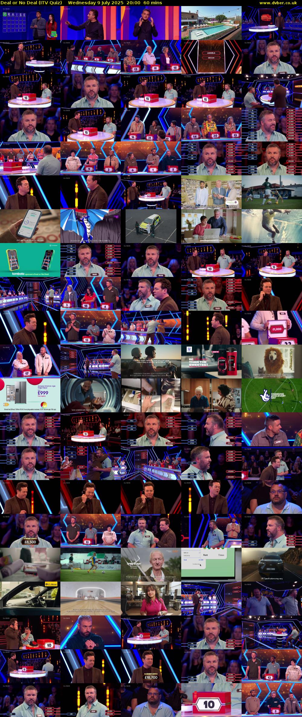 Deal or No Deal (ITV Quiz) Wednesday 9 July 2025 20:00 - 21:00