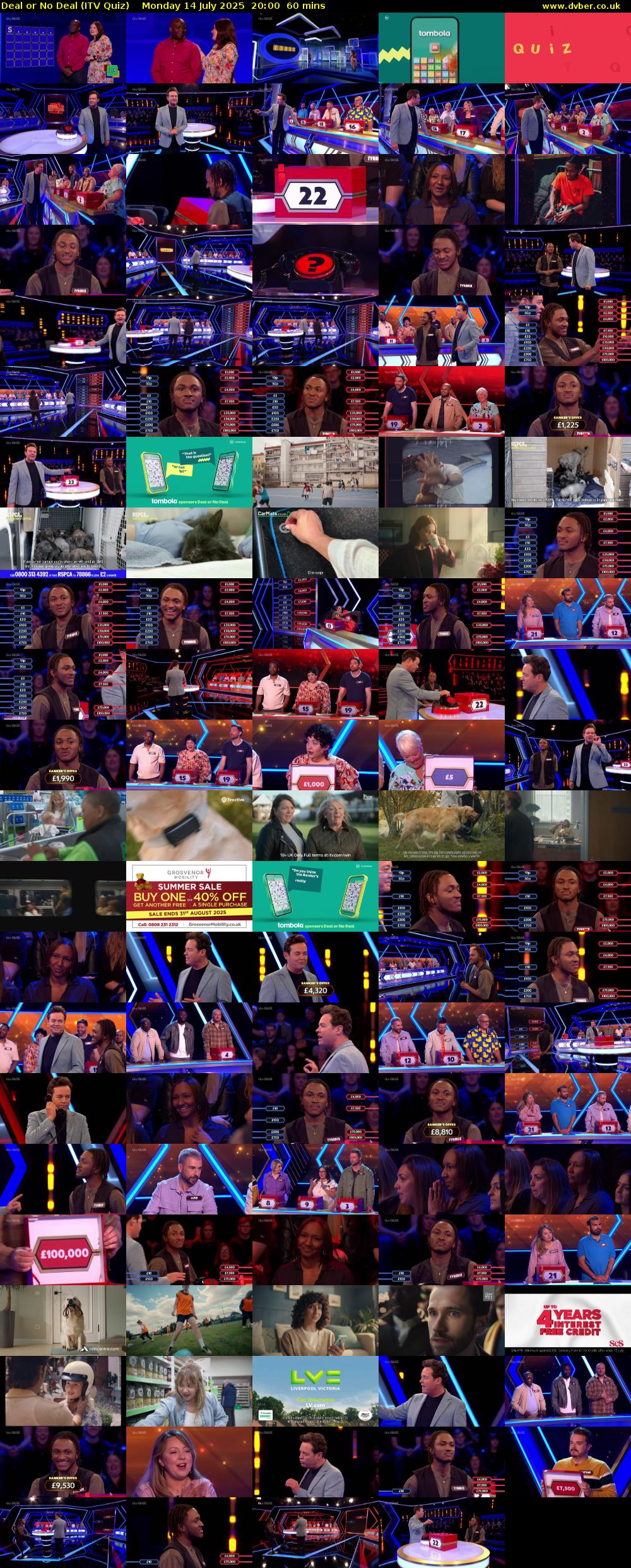 Deal or No Deal (ITV Quiz) Monday 14 July 2025 20:00 - 21:00