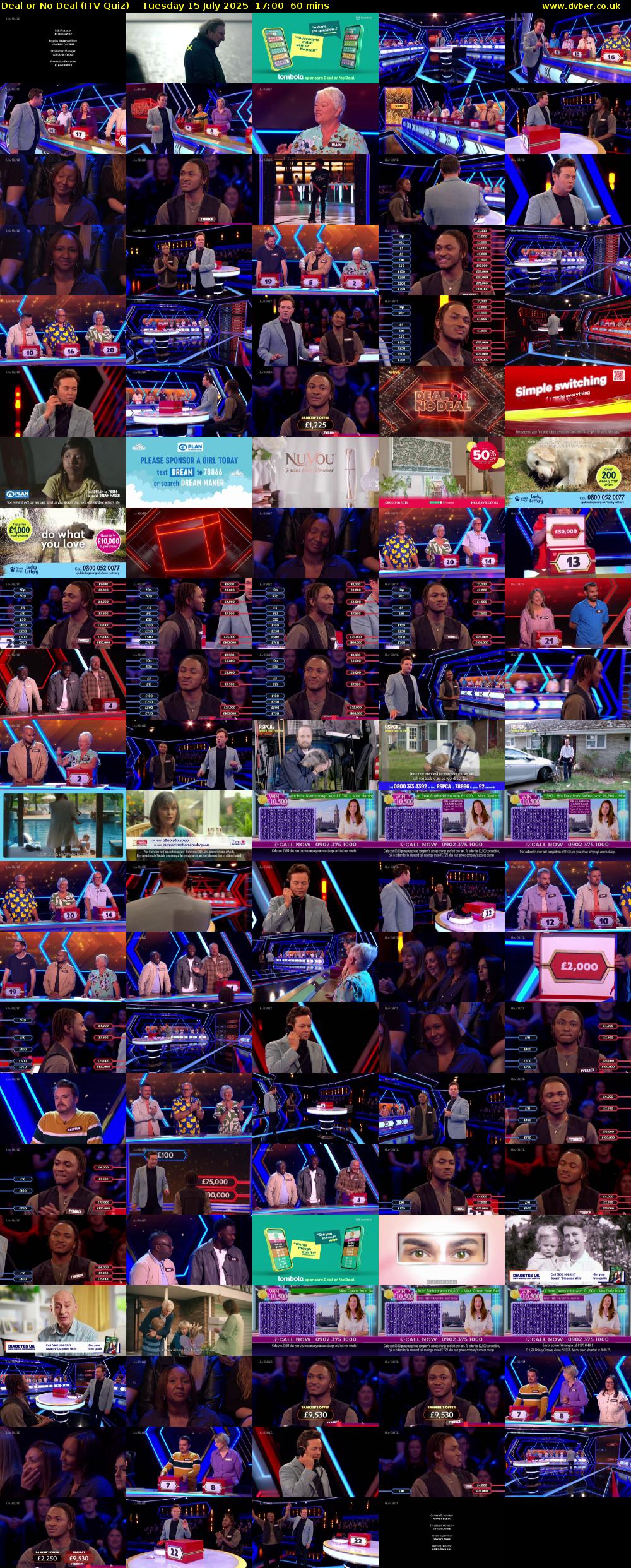 Deal or No Deal (ITV Quiz) Tuesday 15 July 2025 17:00 - 18:00