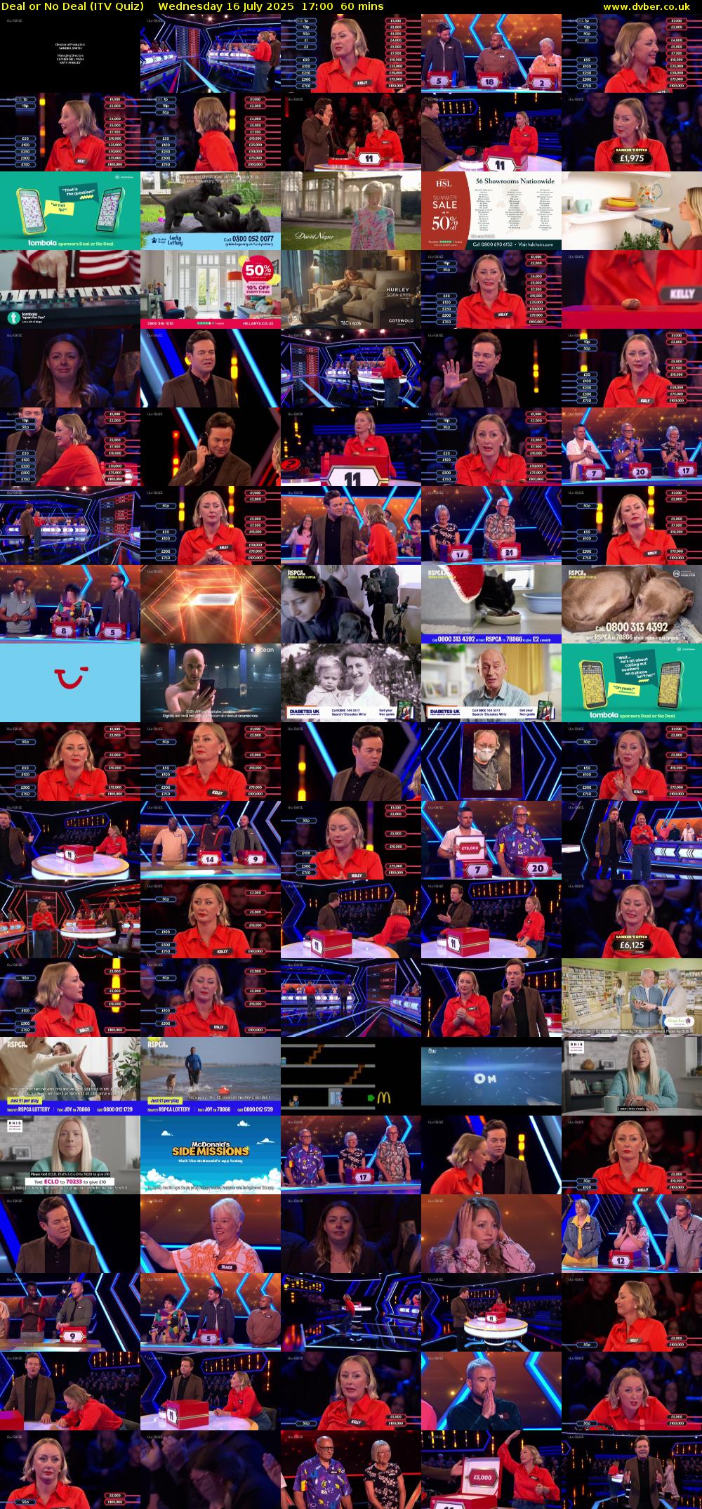 Deal or No Deal (ITV Quiz) Wednesday 16 July 2025 17:00 - 18:00