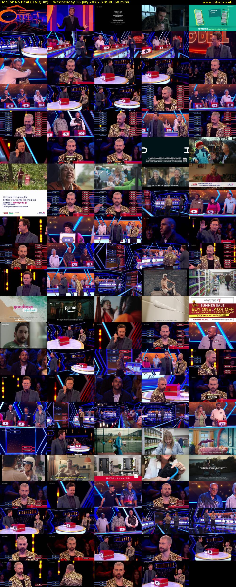 Deal or No Deal (ITV Quiz) Wednesday 16 July 2025 20:00 - 21:00