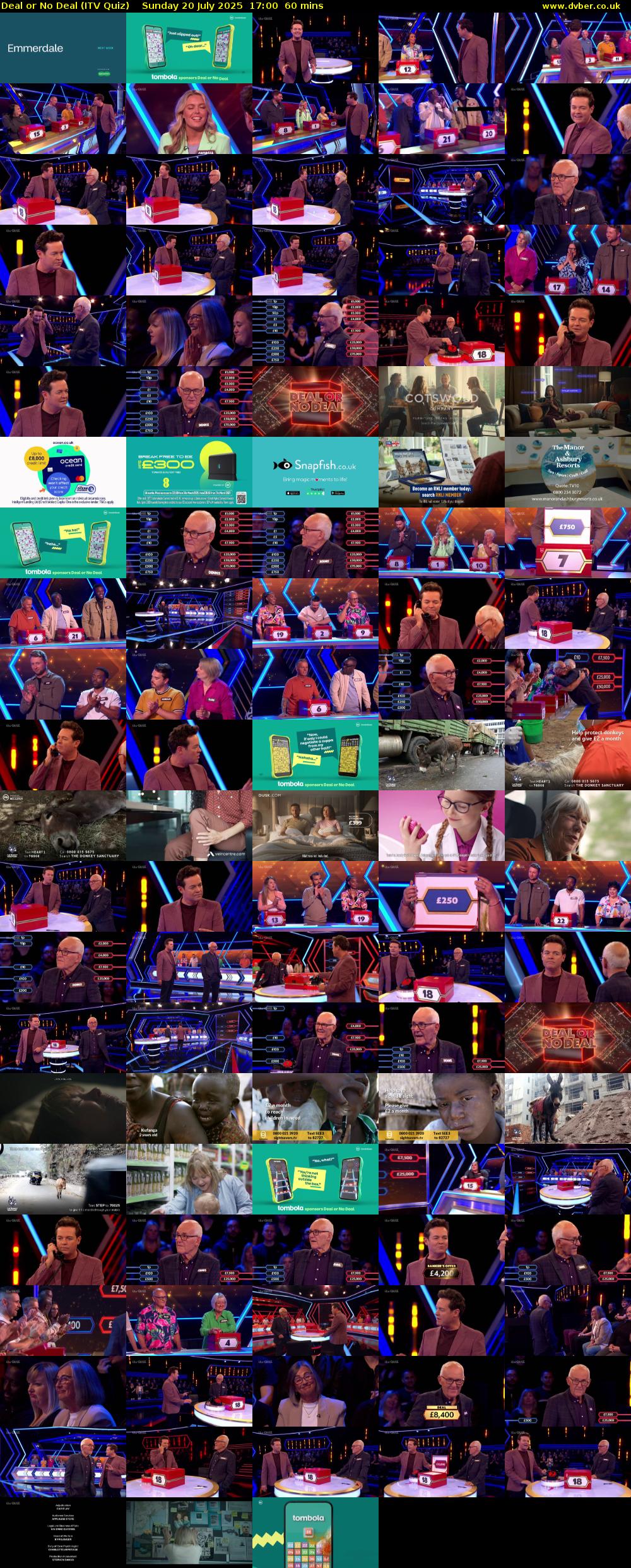 Deal or No Deal (ITV Quiz) Sunday 20 July 2025 17:00 - 18:00