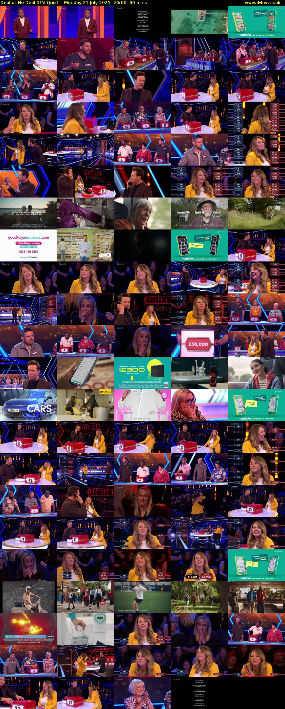 Deal or No Deal (ITV Quiz) Monday 21 July 2025 20:00 - 21:00