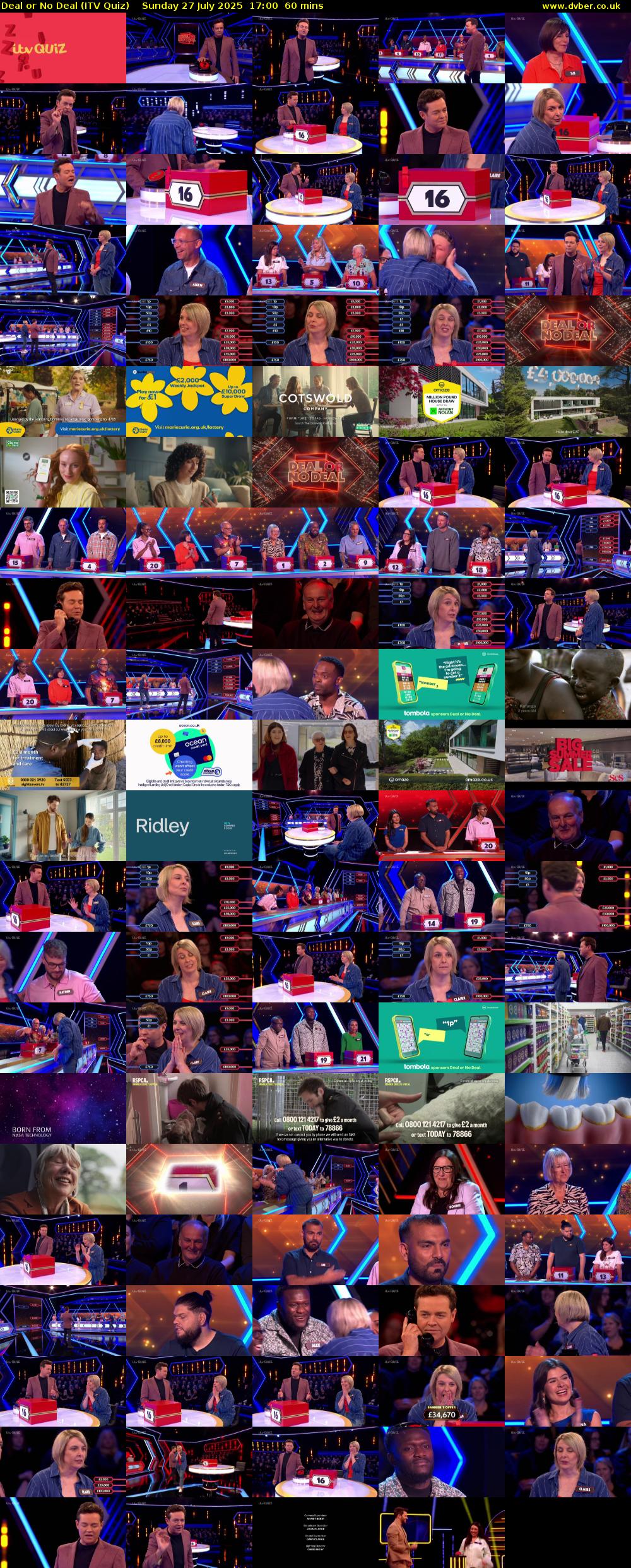 Deal or No Deal (ITV Quiz) Sunday 27 July 2025 17:00 - 18:00