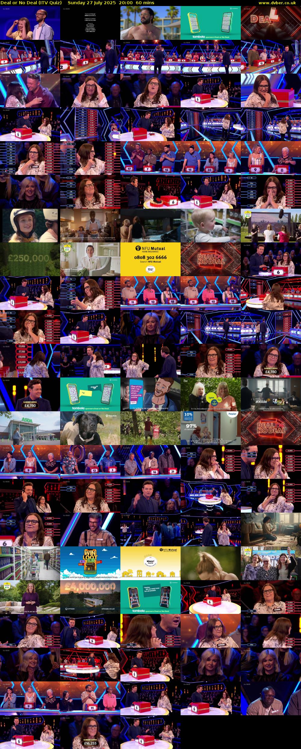 Deal or No Deal (ITV Quiz) Sunday 27 July 2025 20:00 - 21:00