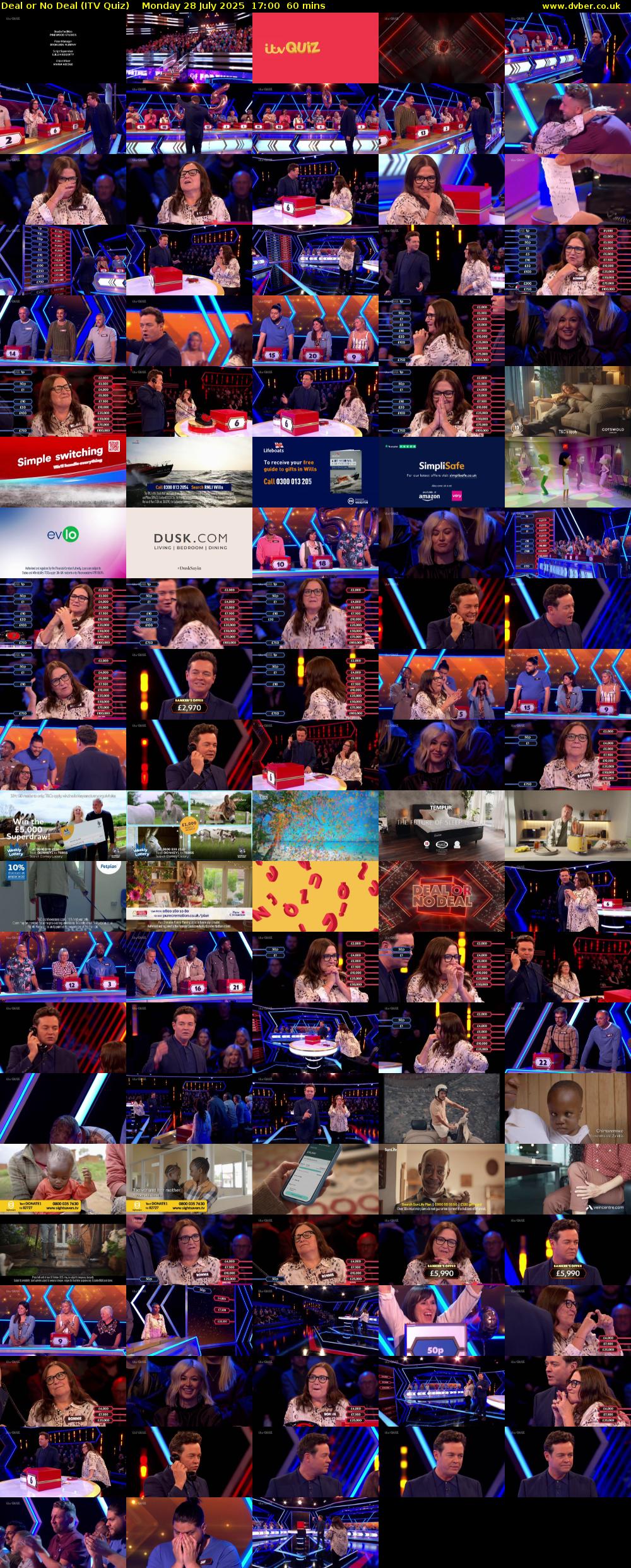 Deal or No Deal (ITV Quiz) Monday 28 July 2025 17:00 - 18:00