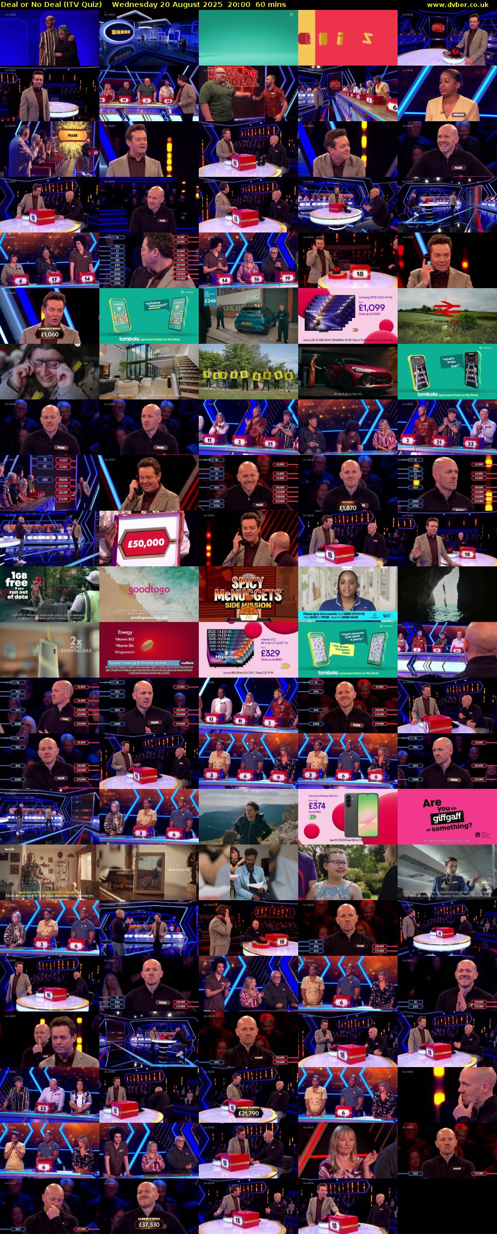 Deal or No Deal (ITV Quiz) Wednesday 20 August 2025 20:00 - 21:00