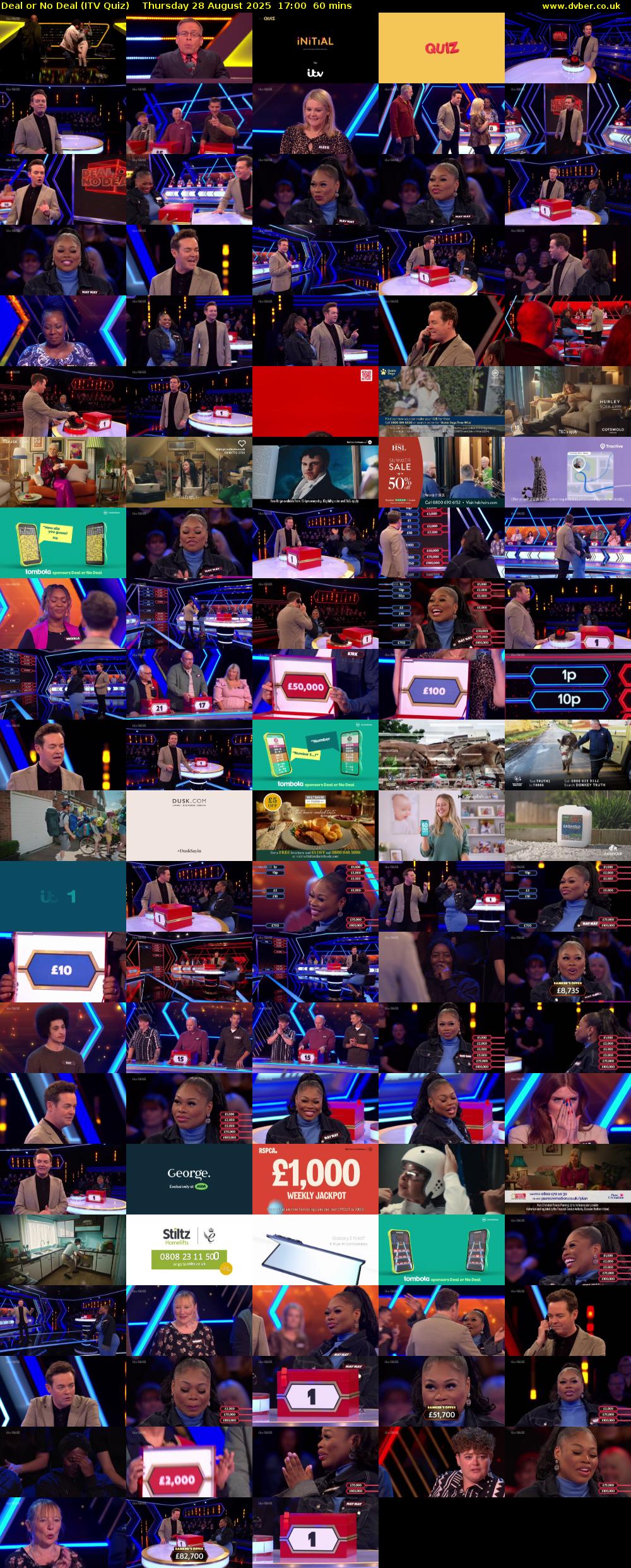 Deal or No Deal (ITV Quiz) Thursday 28 August 2025 17:00 - 18:00