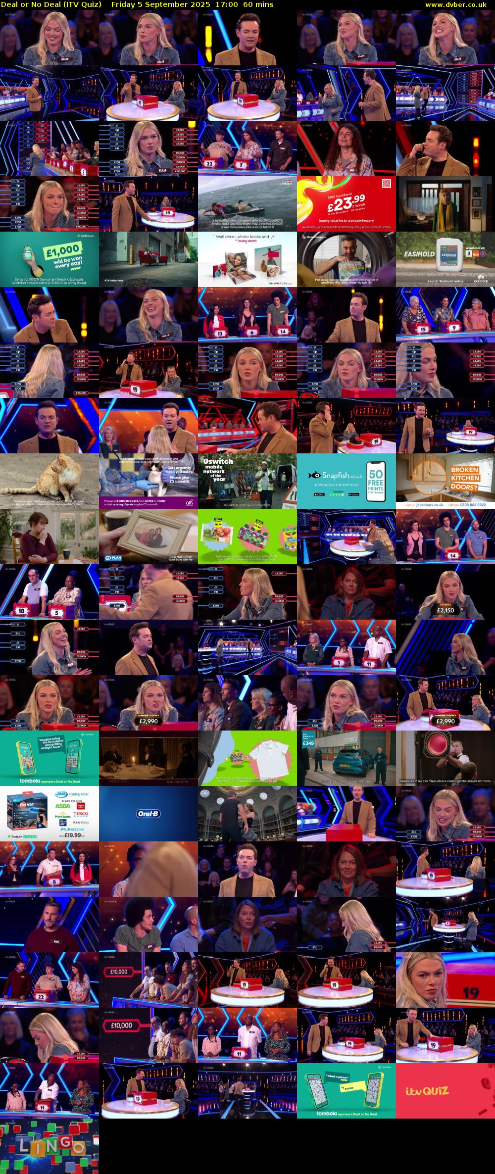 Deal or No Deal (ITV Quiz) Friday 5 September 2025 17:00 - 18:00
