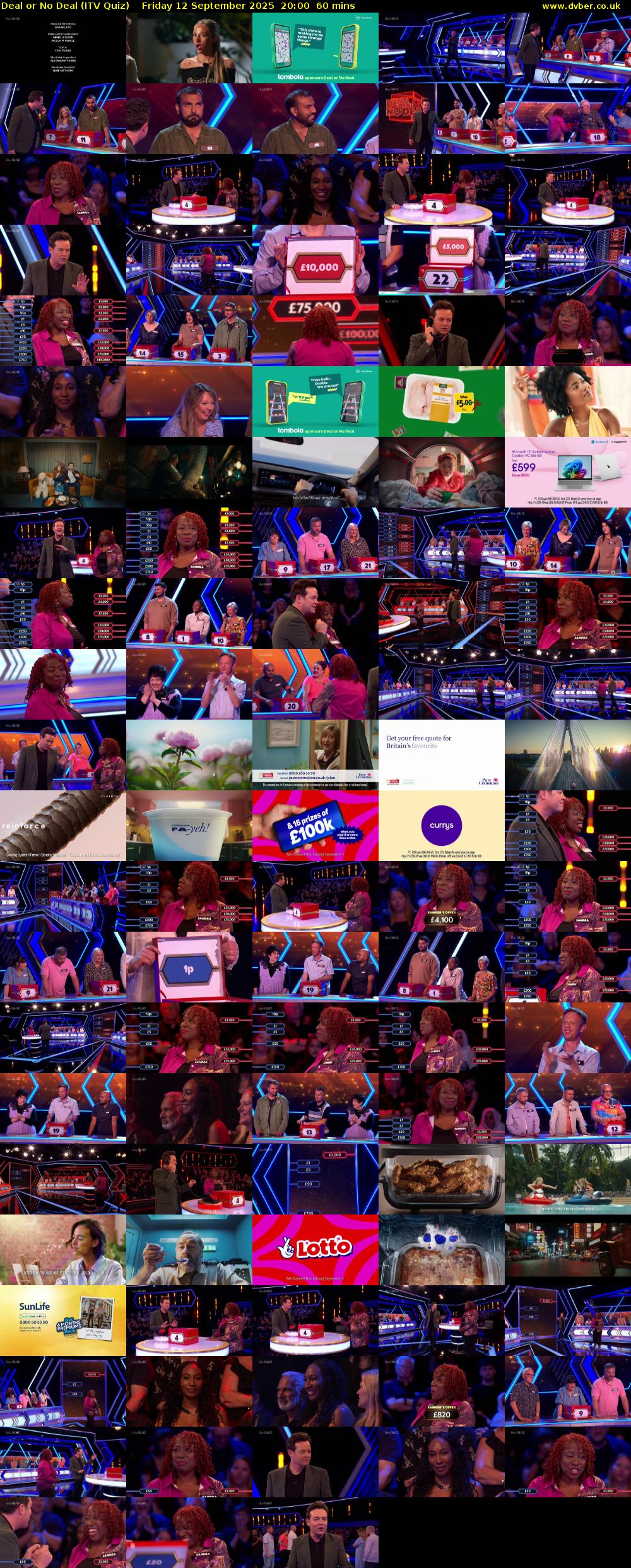 Deal or No Deal (ITV Quiz) Friday 12 September 2025 20:00 - 21:00