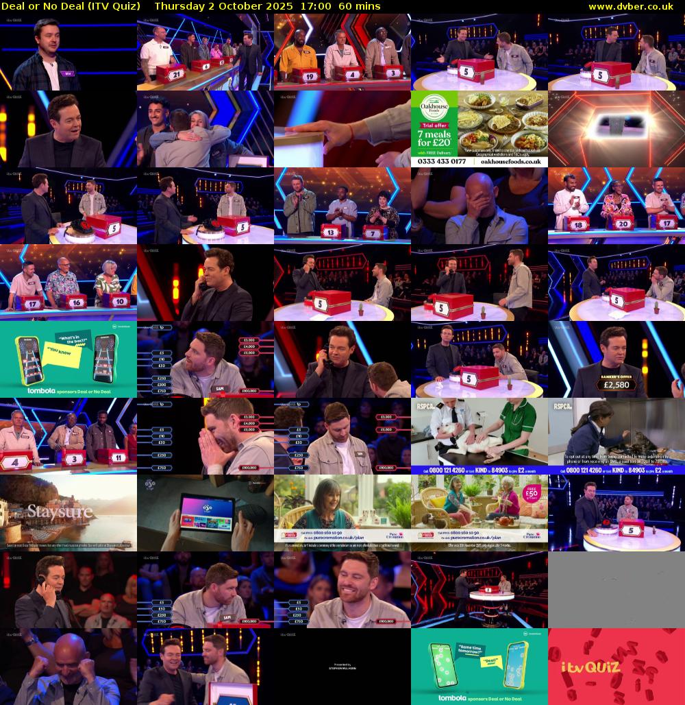 Deal or No Deal (ITV Quiz) Thursday 2 October 2025 17:00 - 18:00