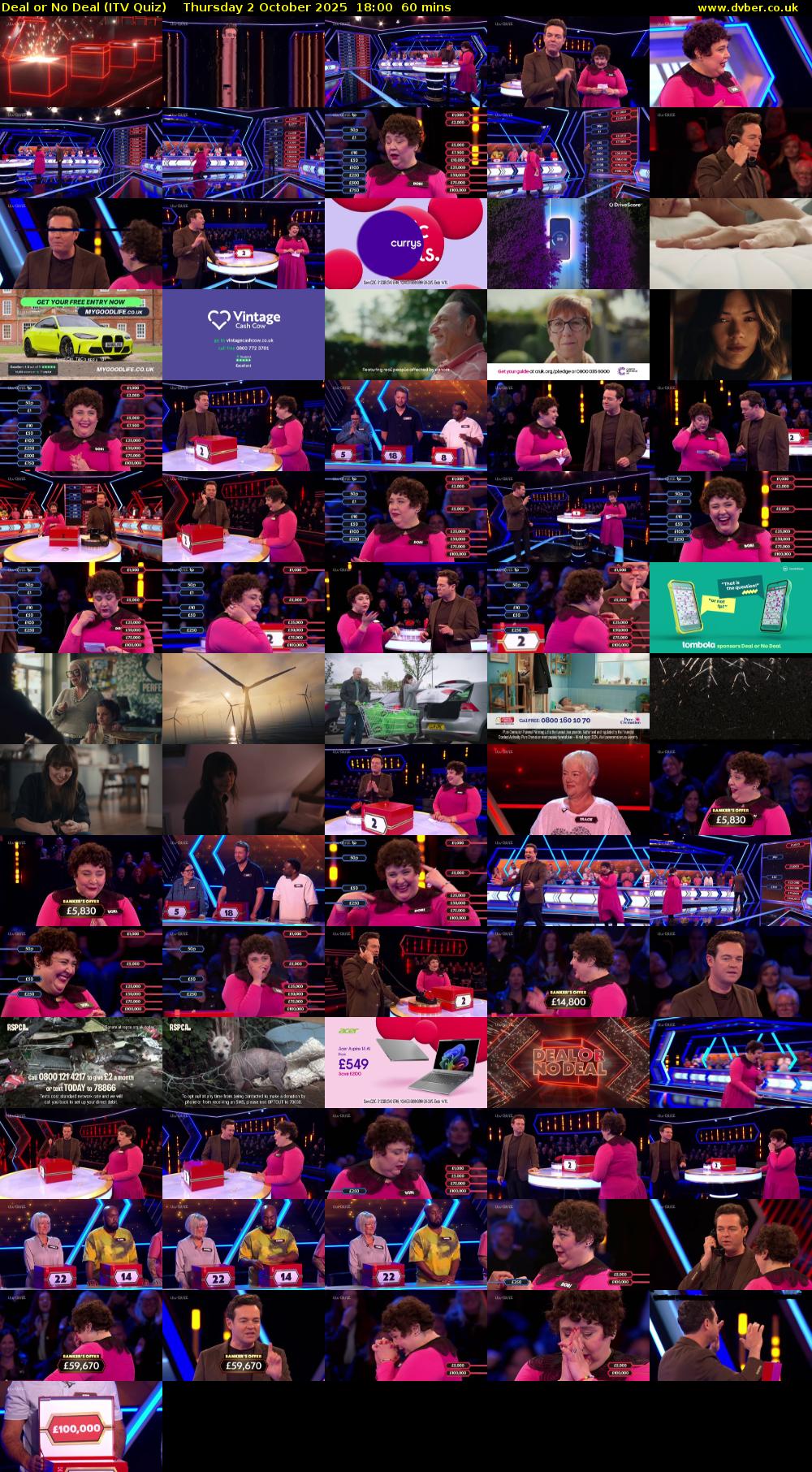 Deal or No Deal (ITV Quiz) Thursday 2 October 2025 18:00 - 19:00
