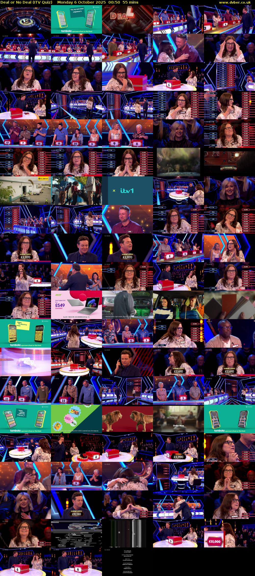 Deal or No Deal (ITV Quiz) Monday 6 October 2025 00:50 - 01:45