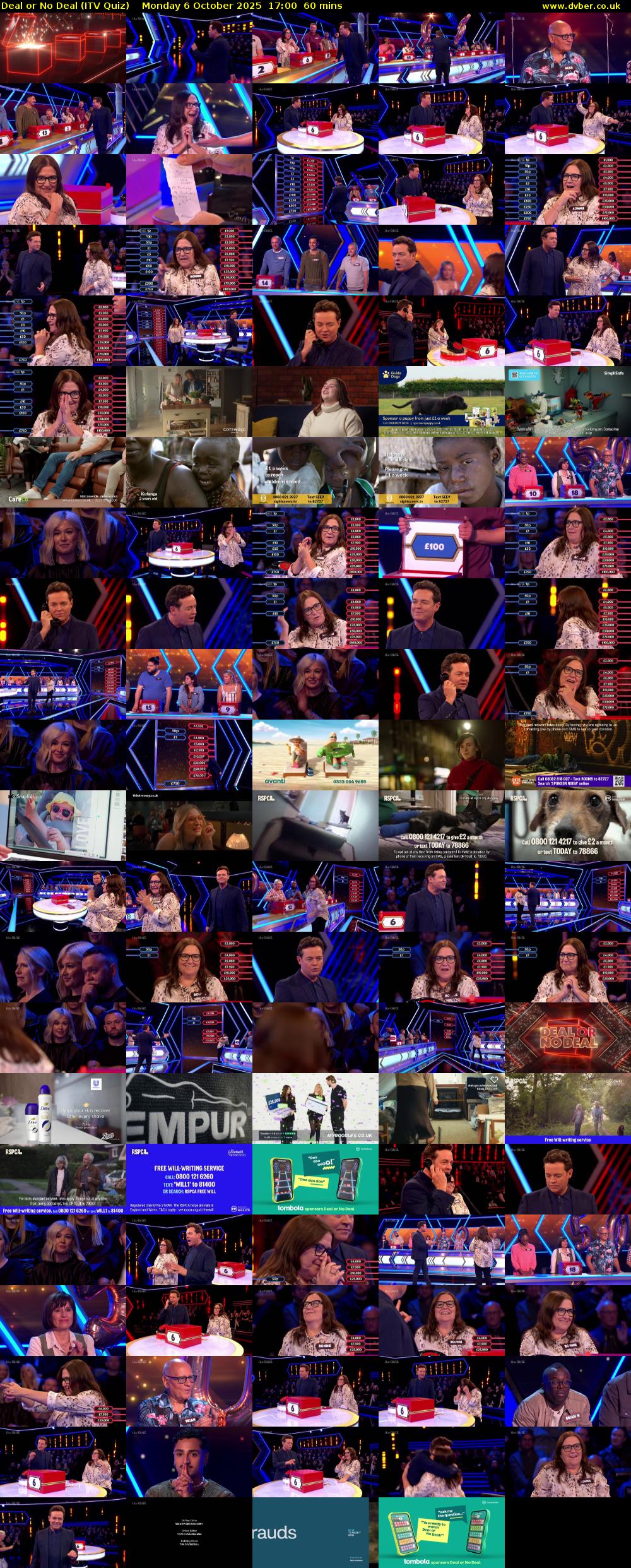 Deal or No Deal (ITV Quiz) Monday 6 October 2025 17:00 - 18:00
