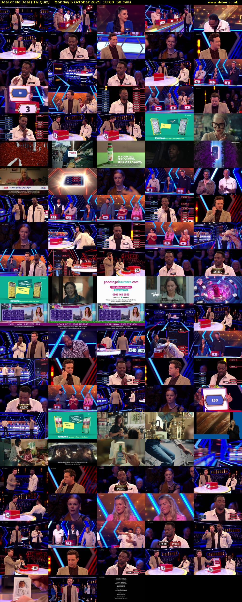 Deal or No Deal (ITV Quiz) Monday 6 October 2025 18:00 - 19:00
