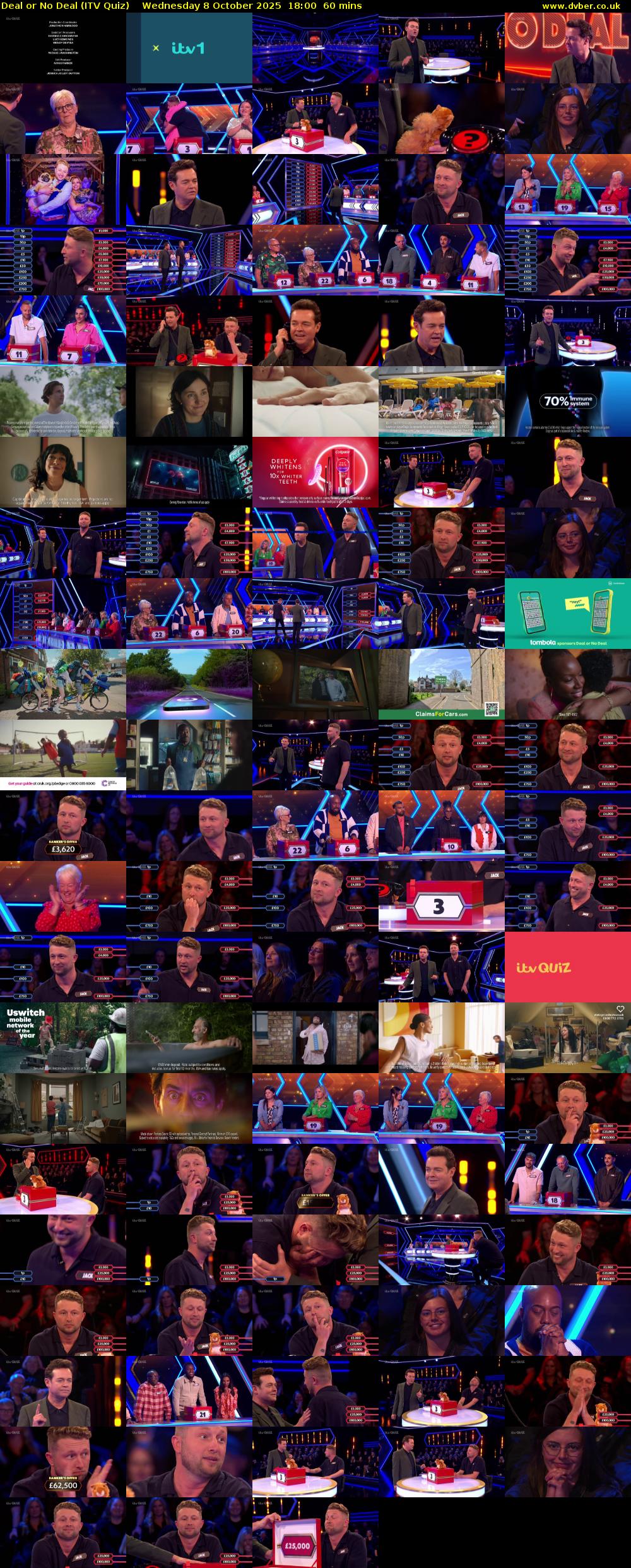 Deal or No Deal (ITV Quiz) Wednesday 8 October 2025 18:00 - 19:00