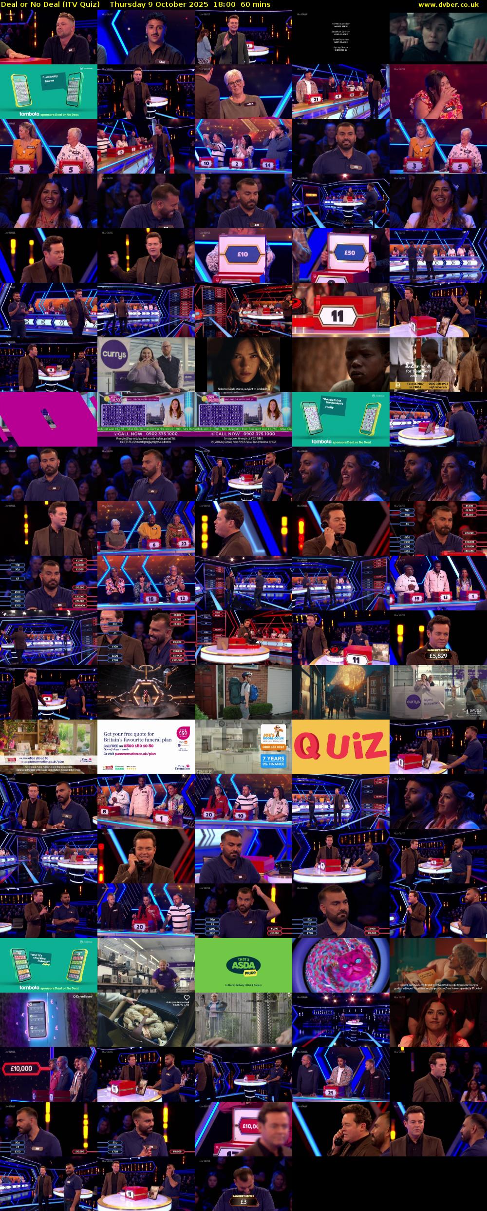 Deal or No Deal (ITV Quiz) Thursday 9 October 2025 18:00 - 19:00