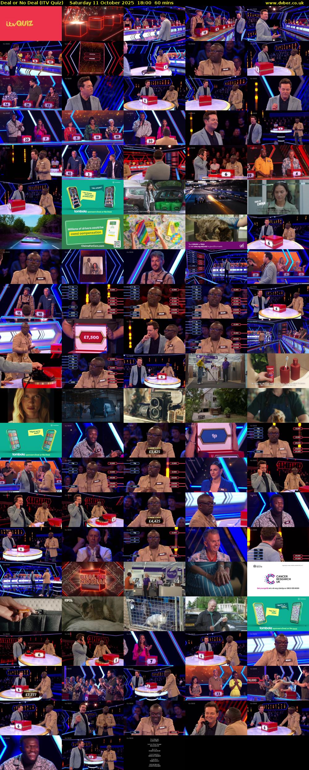 Deal or No Deal (ITV Quiz) Saturday 11 October 2025 18:00 - 19:00