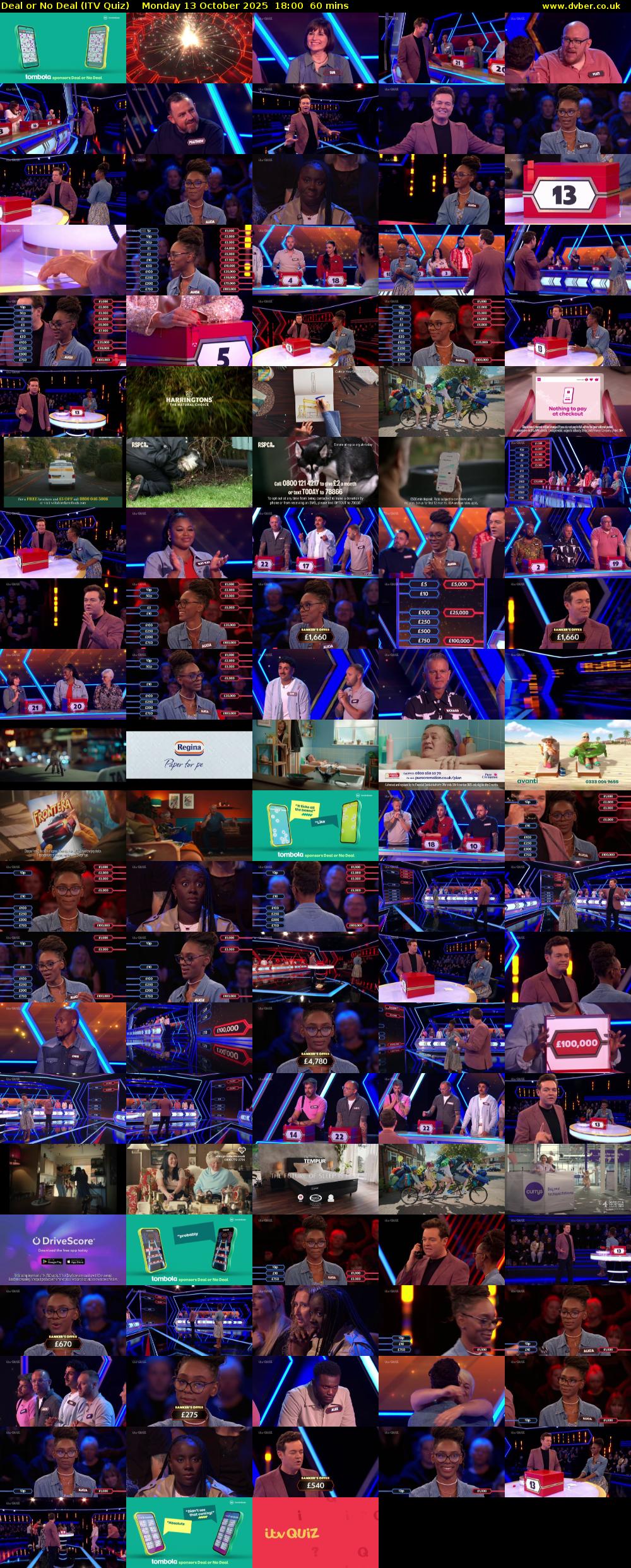 Deal or No Deal (ITV Quiz) Monday 13 October 2025 18:00 - 19:00